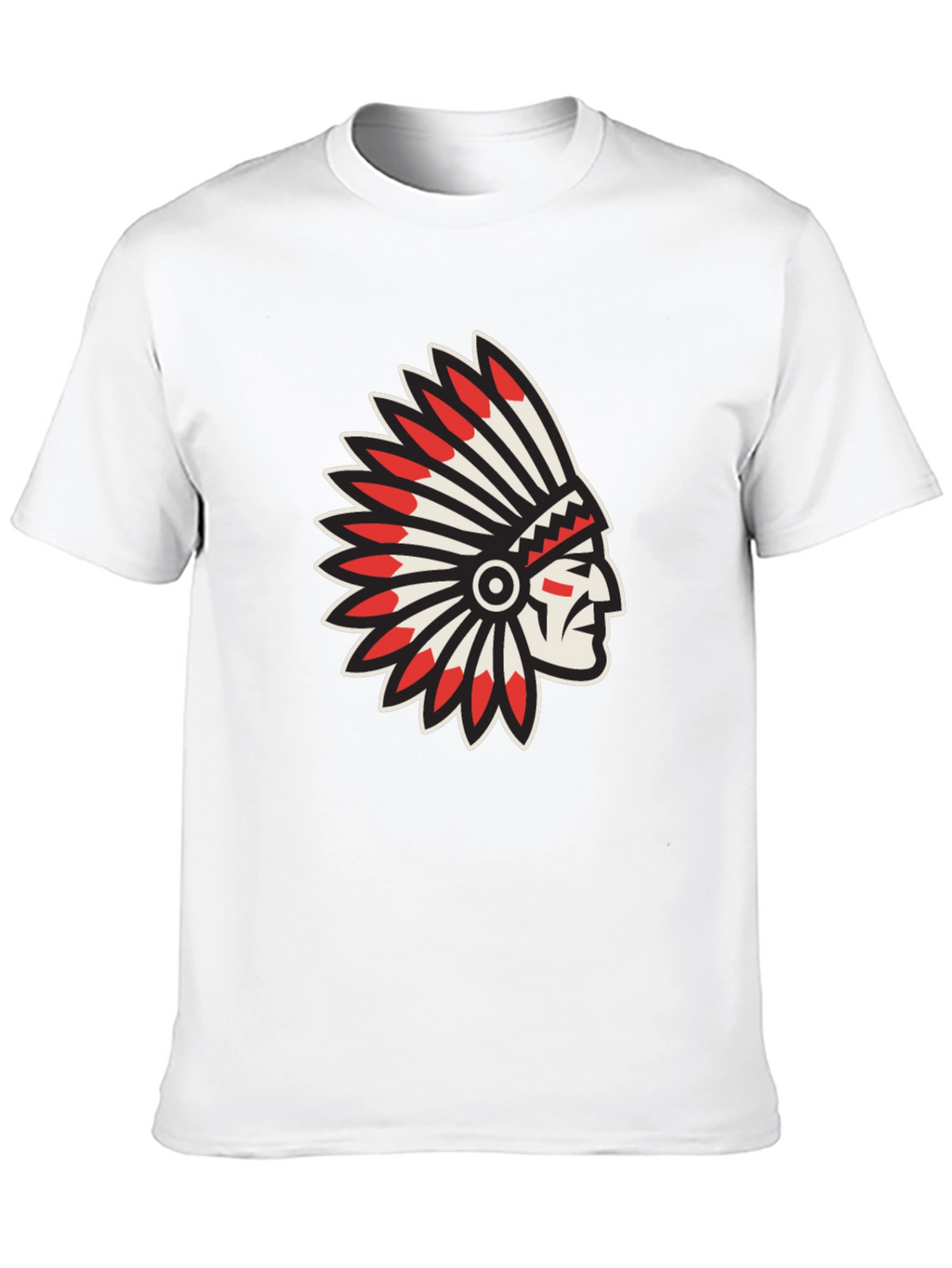 Native American Chief Graphic Black T-Shirt
