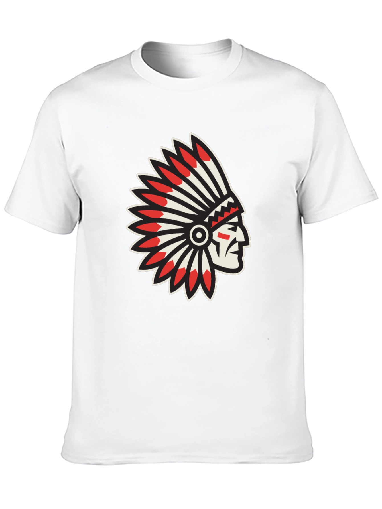Native American Chief Graphic Black T-Shirt