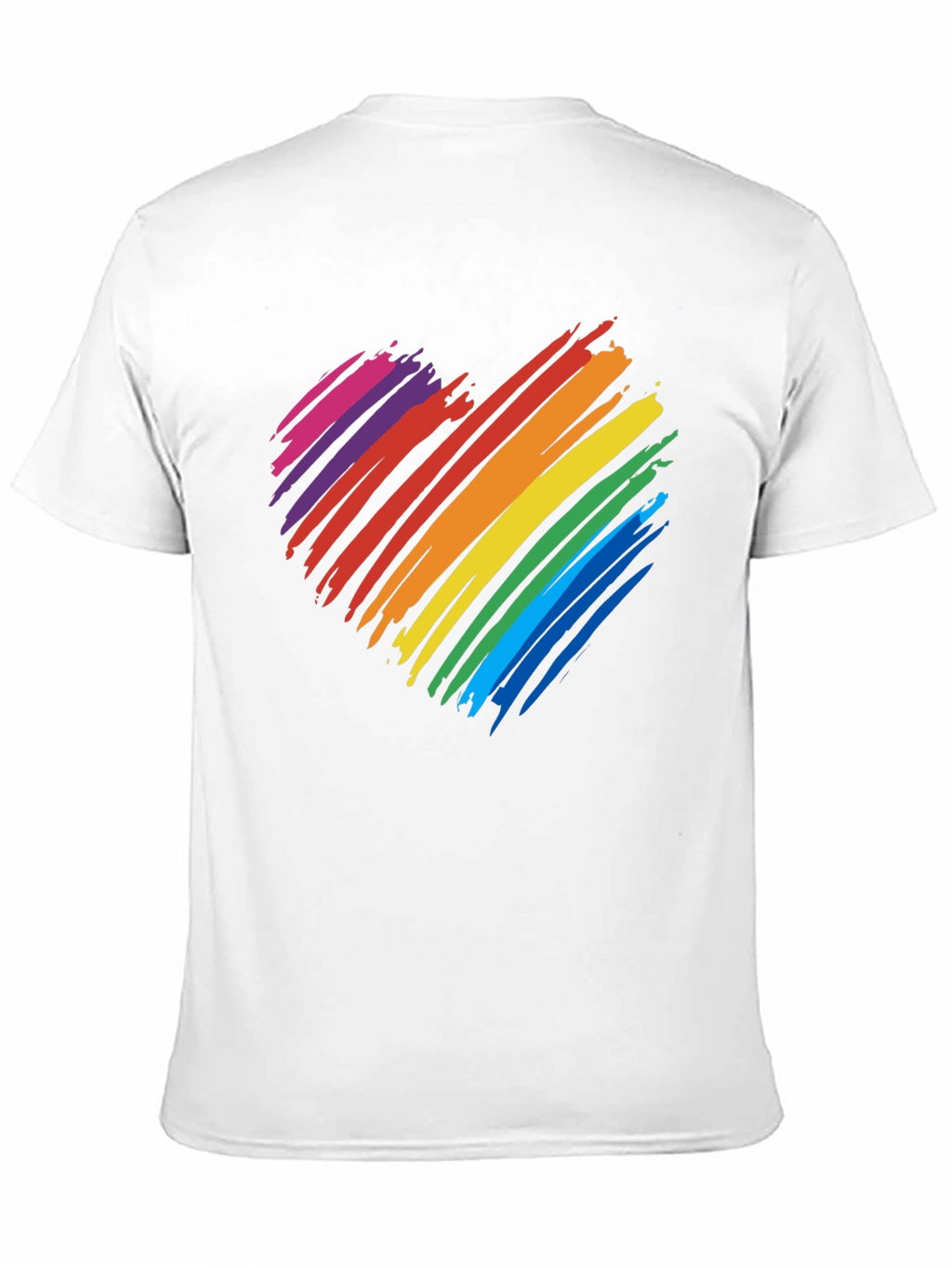 Rainbow Heart Graphic T-Shirt - Black Cotton Blend