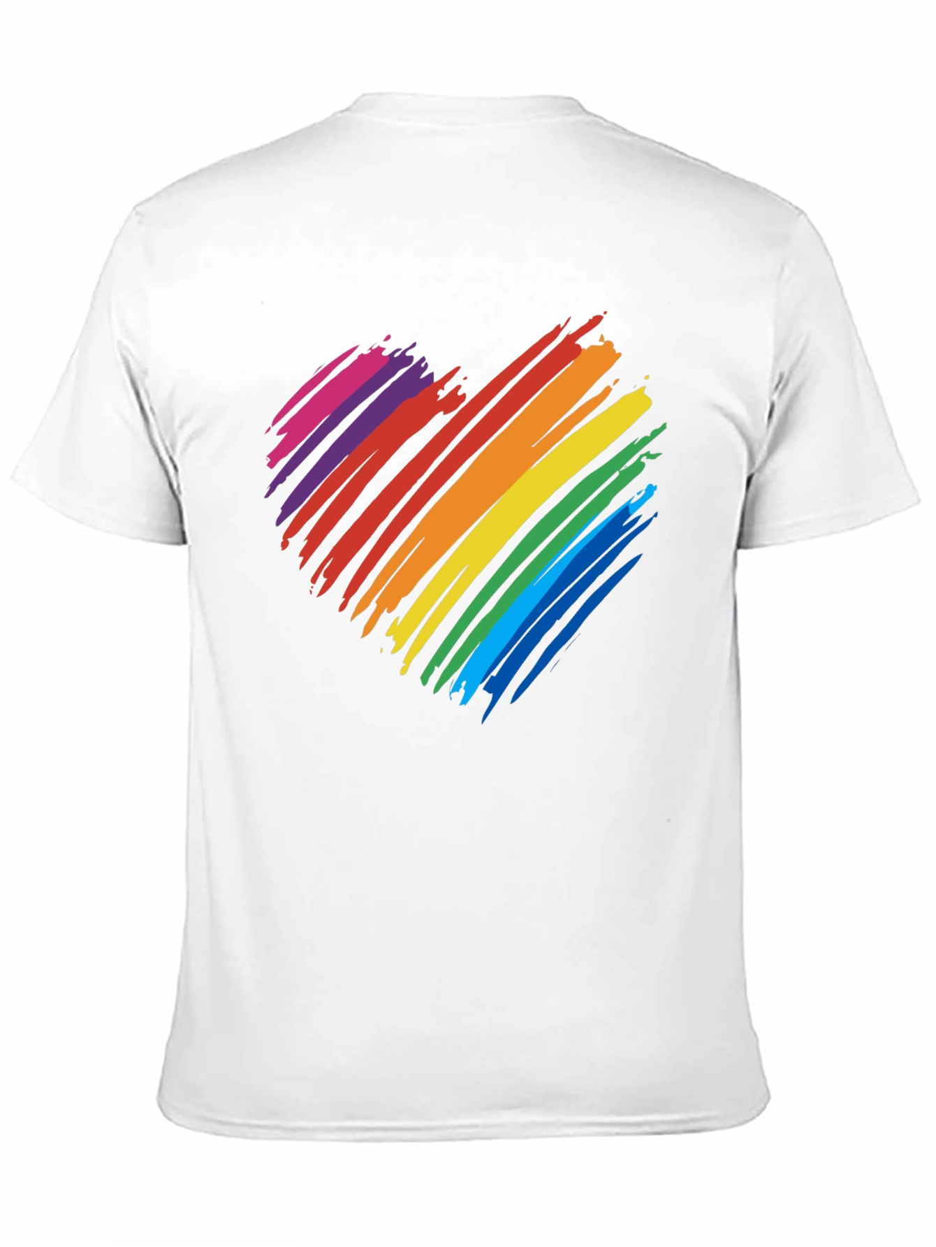 Rainbow Heart Graphic T-Shirt - Black Cotton Blend