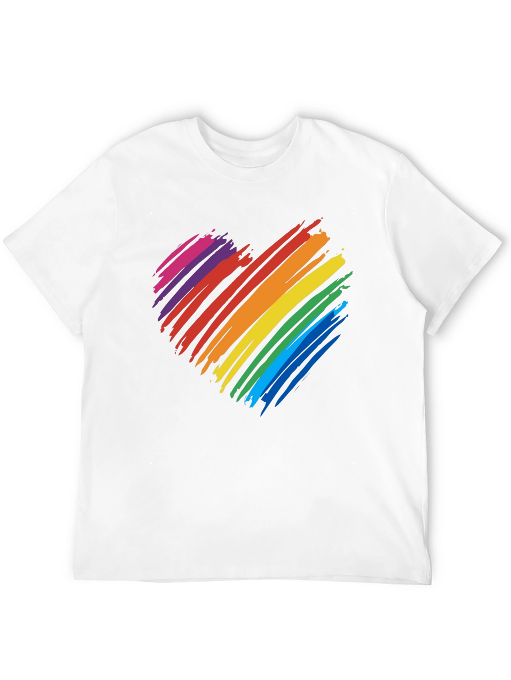 Rainbow Heart Graphic T-Shirt - Black Cotton Blend