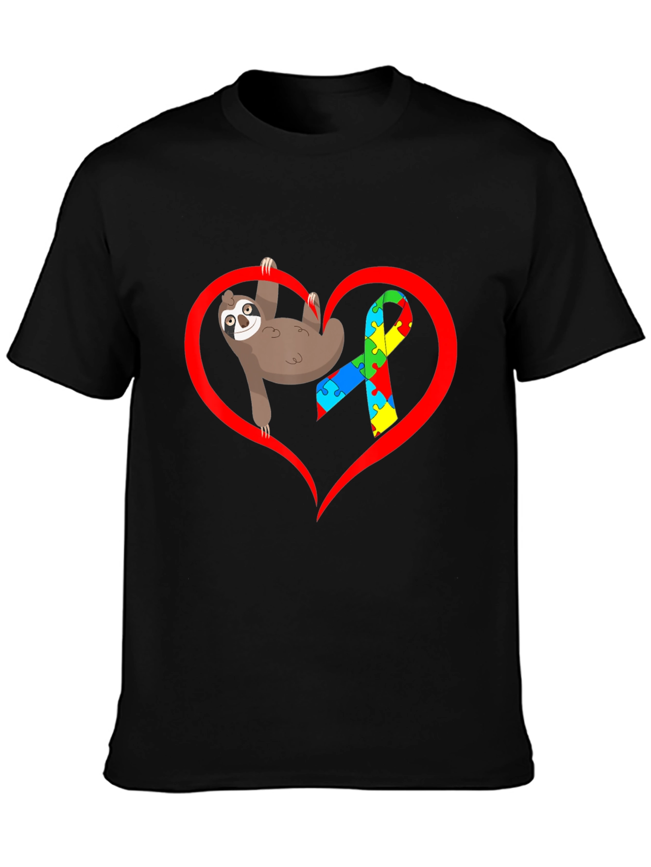 Autism Awareness Sloth Heart T-Shirt