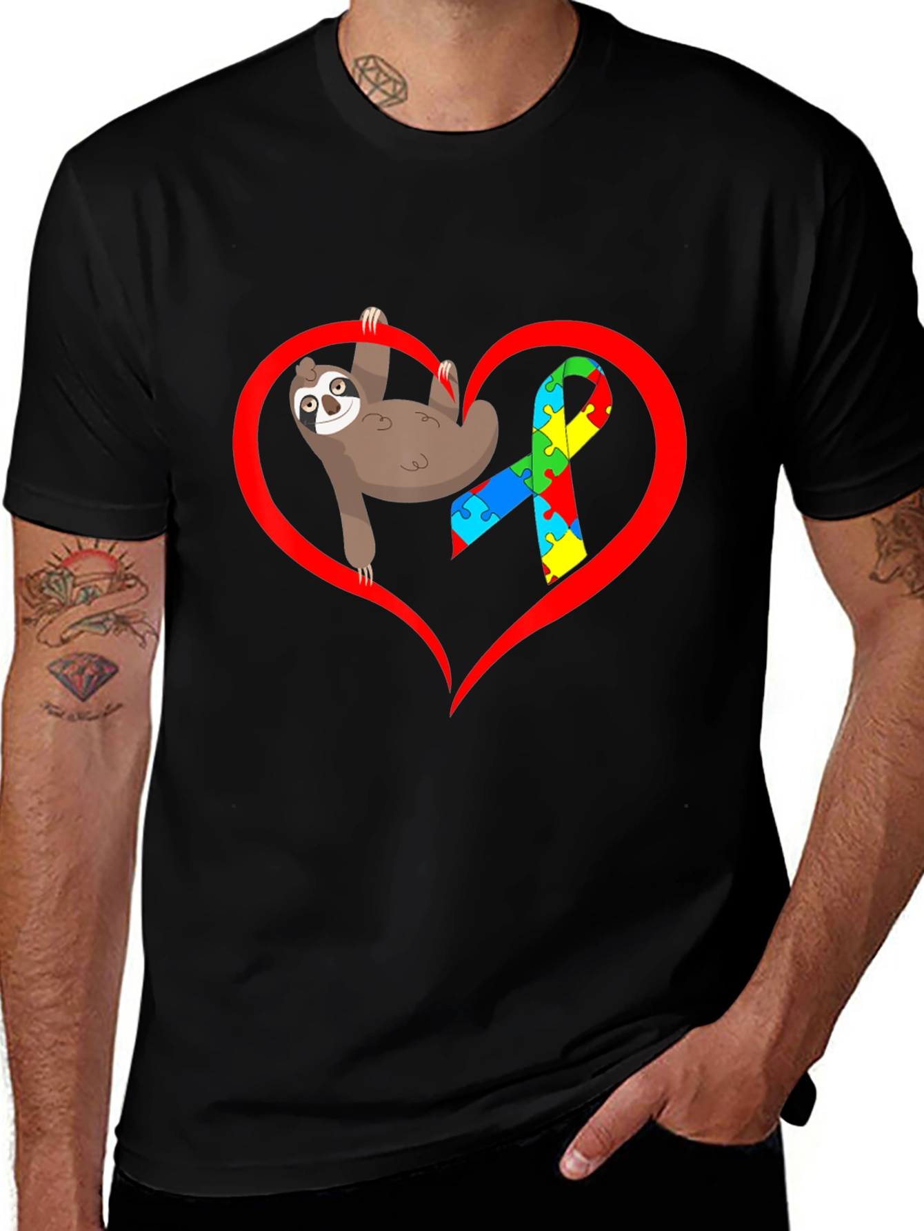 Autism Awareness Sloth Heart T-Shirt