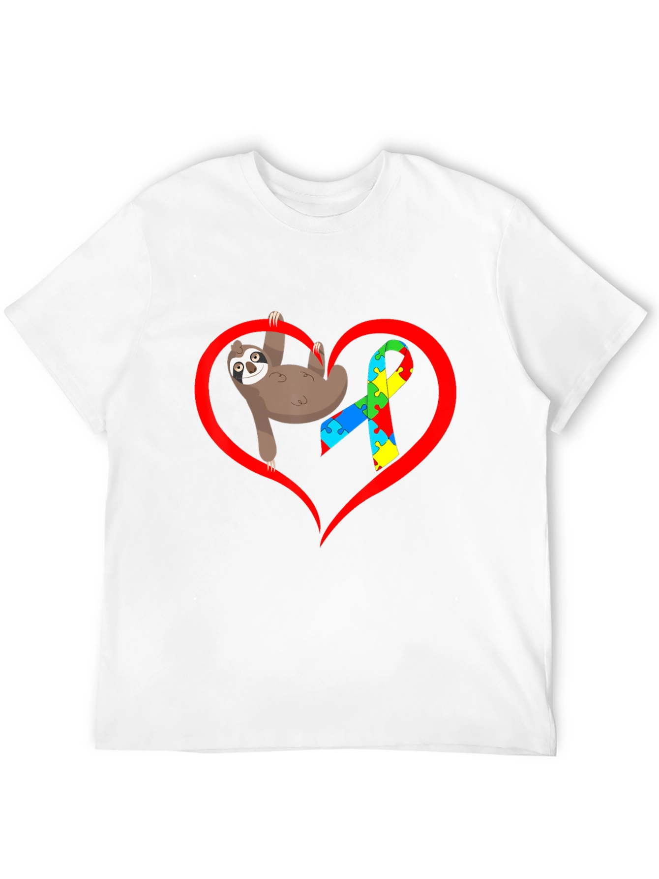 Autism Awareness Sloth Heart T-Shirt
