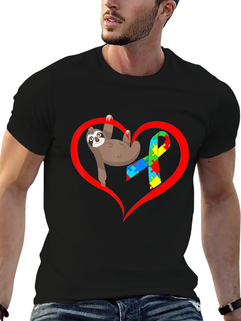 Autism Awareness Sloth Heart T-Shirt