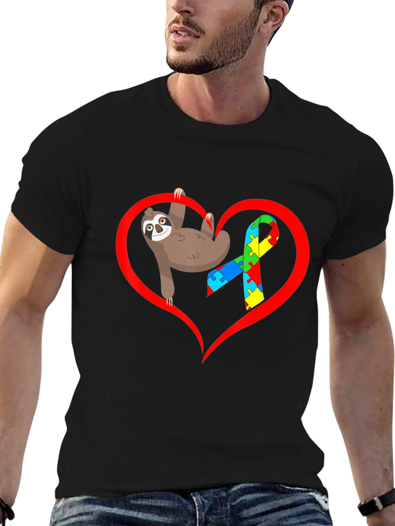 Autism Awareness Sloth Heart T-Shirt