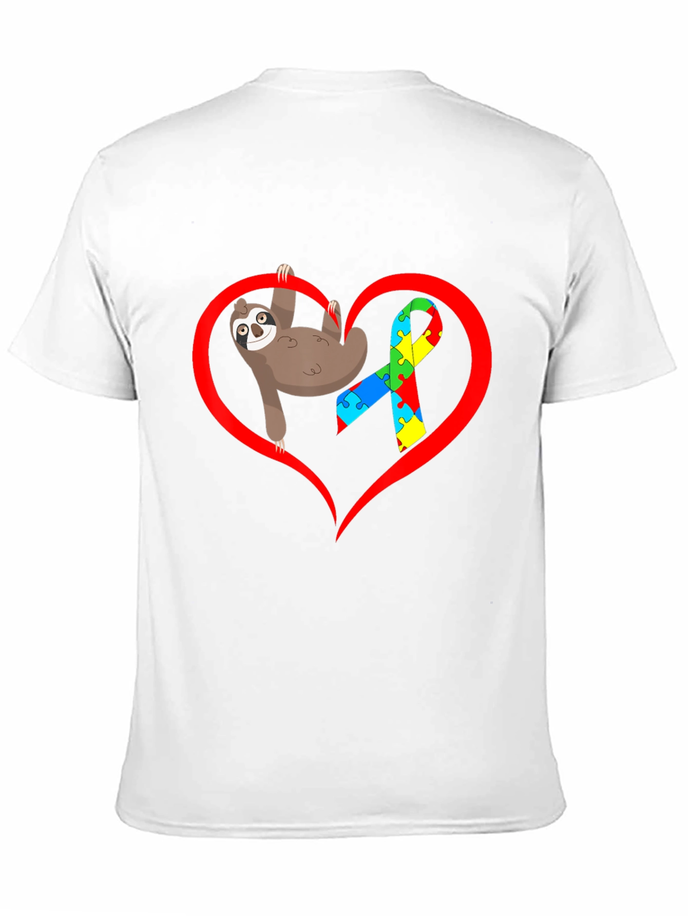 Autism Awareness Sloth Heart T-Shirt