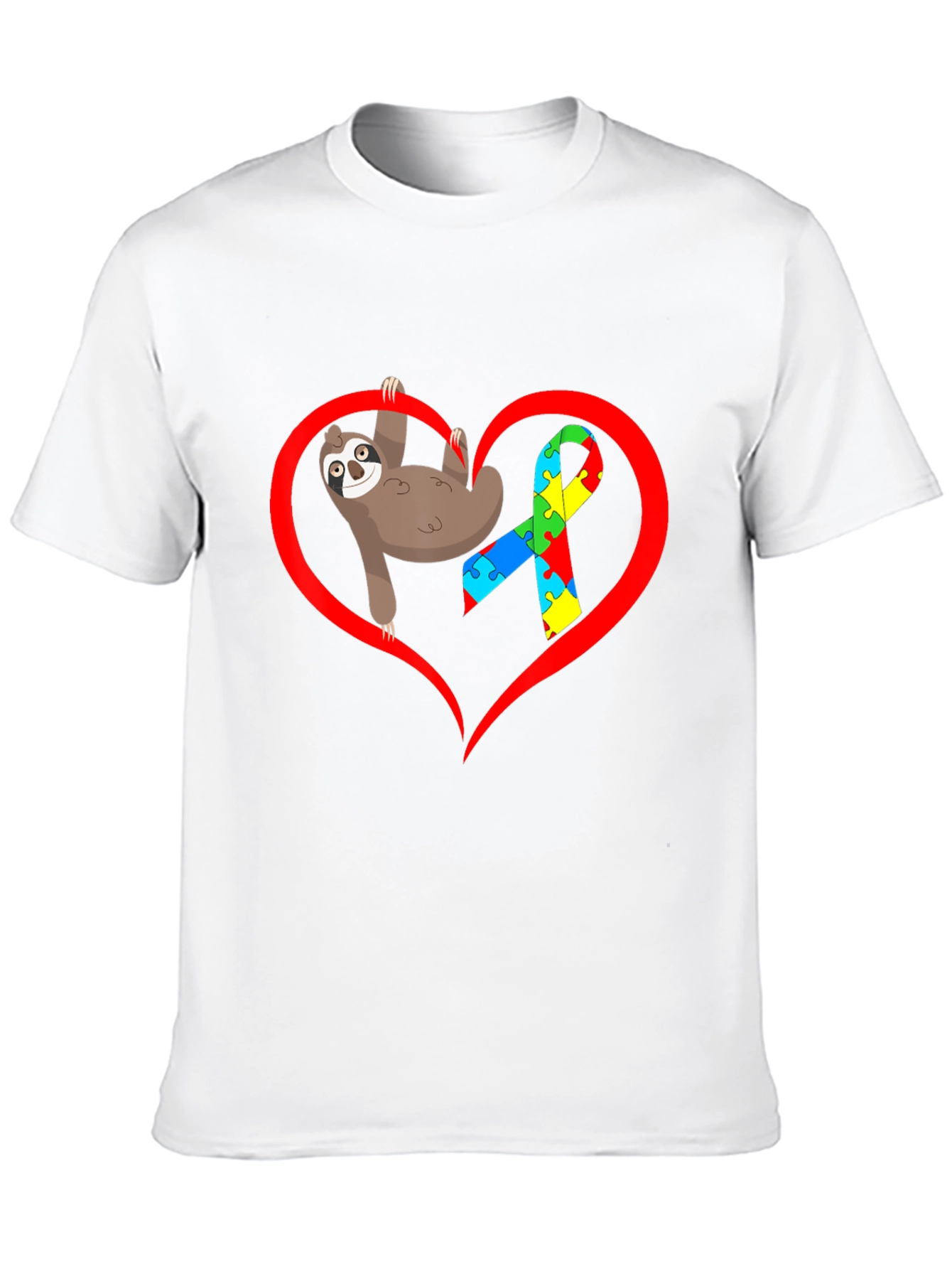 Autism Awareness Sloth Heart T-Shirt