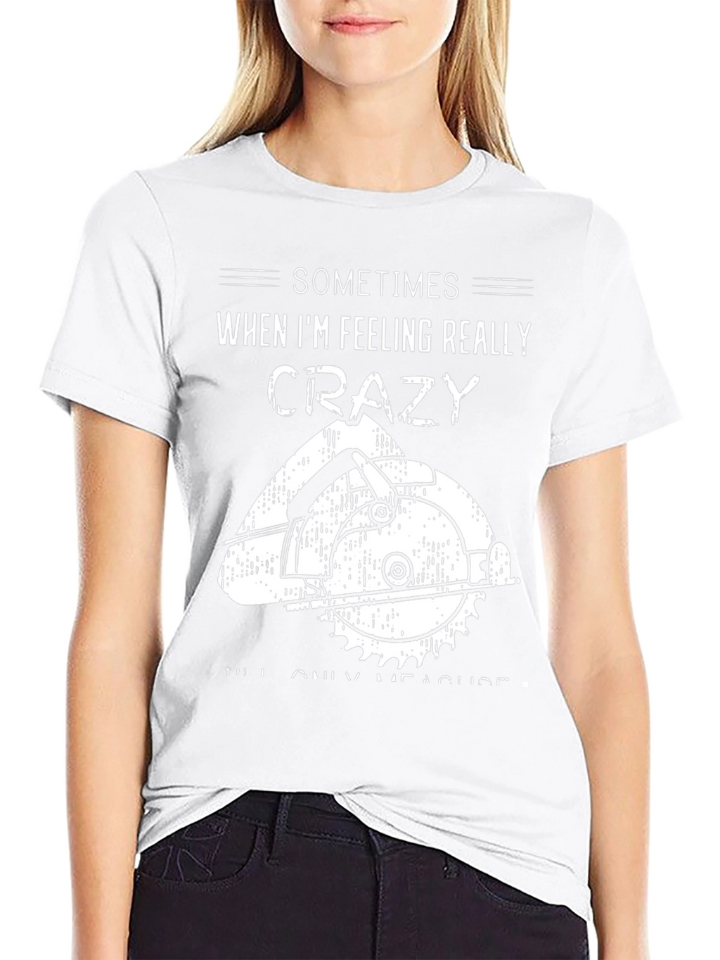 Crazy Measuring Black Graphic Tee