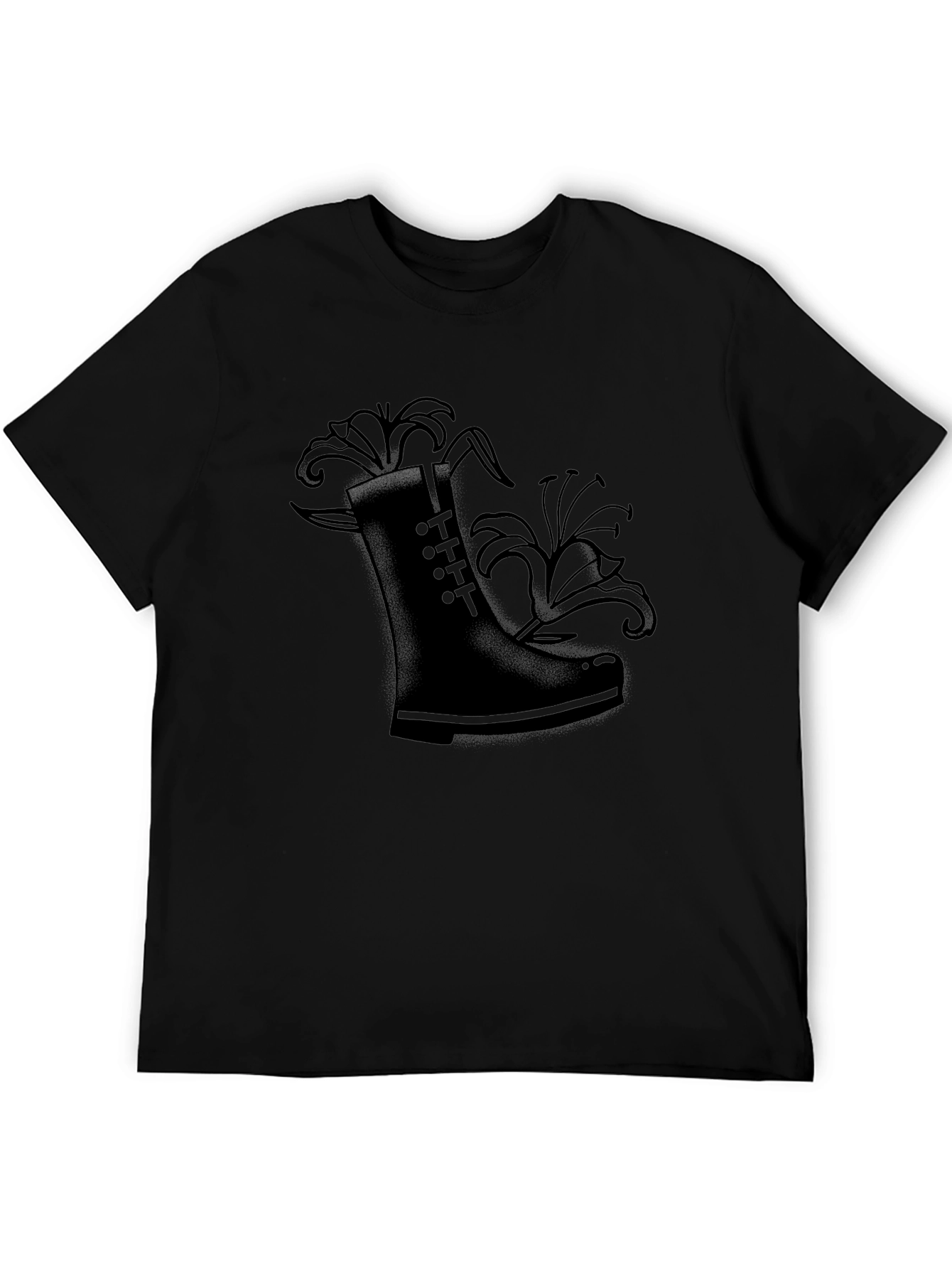 Black Boot and Lily Graphic Tee