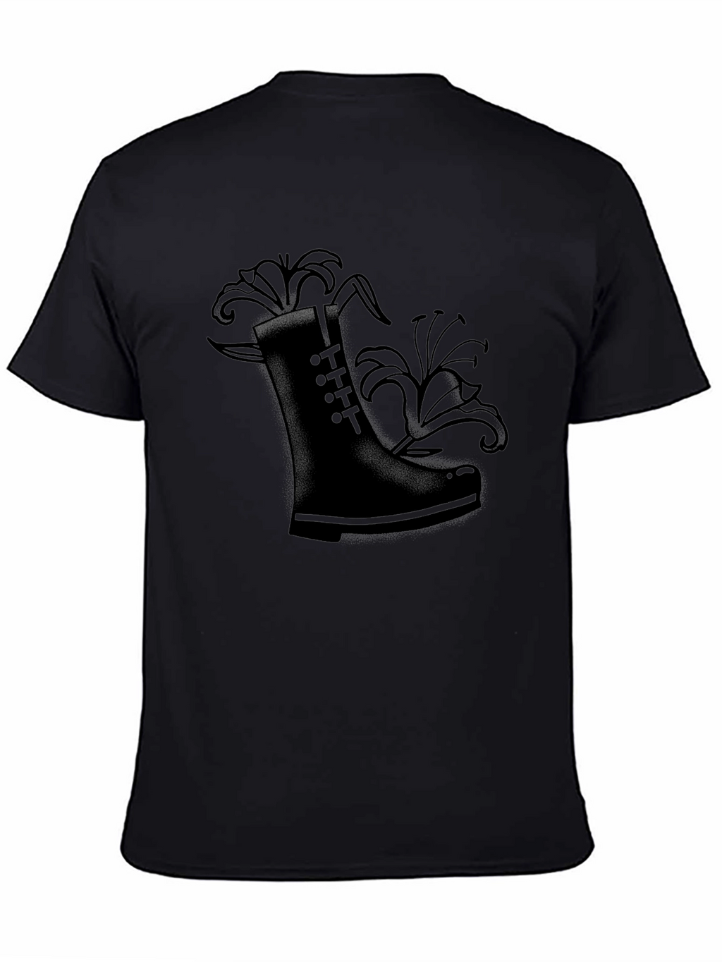 Black Boot and Lily Graphic Tee