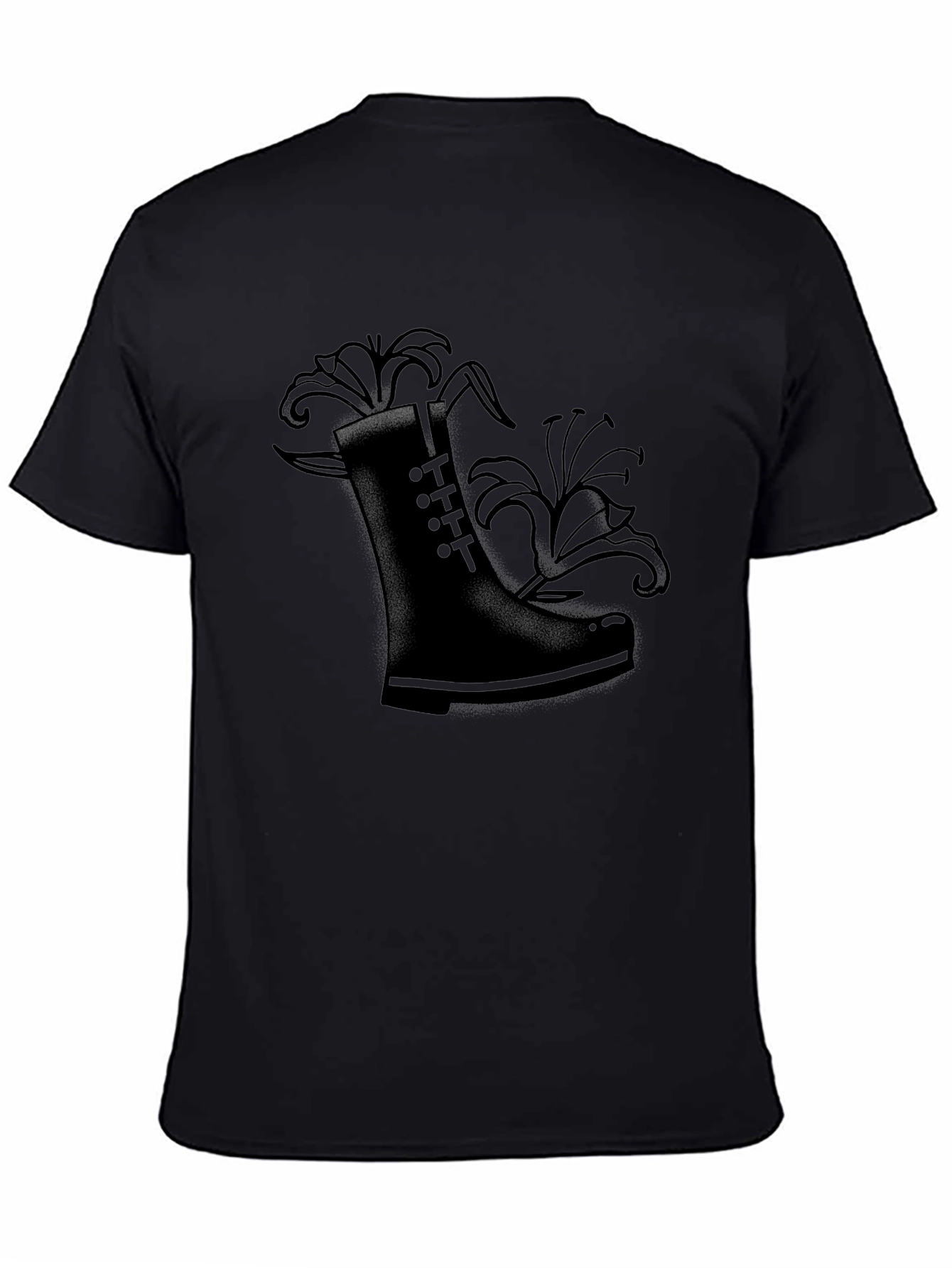 Black Boot and Lily Graphic Tee