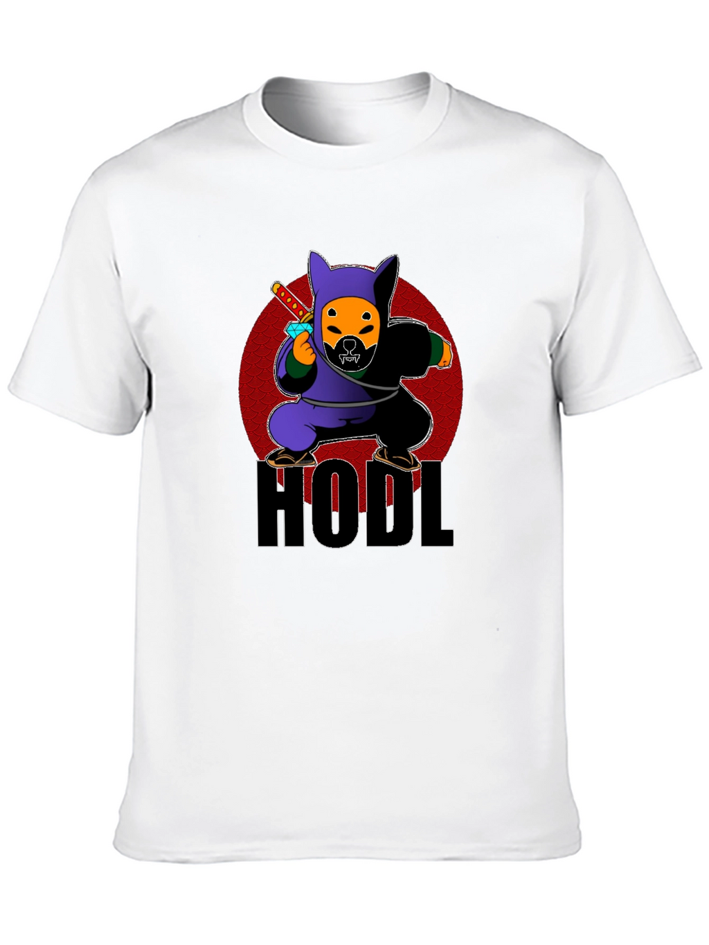 HODL Crypto Dog Ninja Graphic T-Shirt
