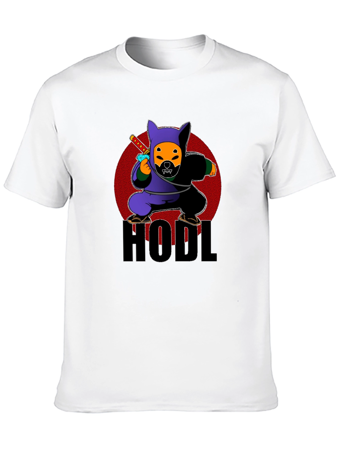 HODL Crypto Dog Ninja Graphic T-Shirt