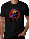 HODL Crypto Dog Ninja Graphic T-Shirt