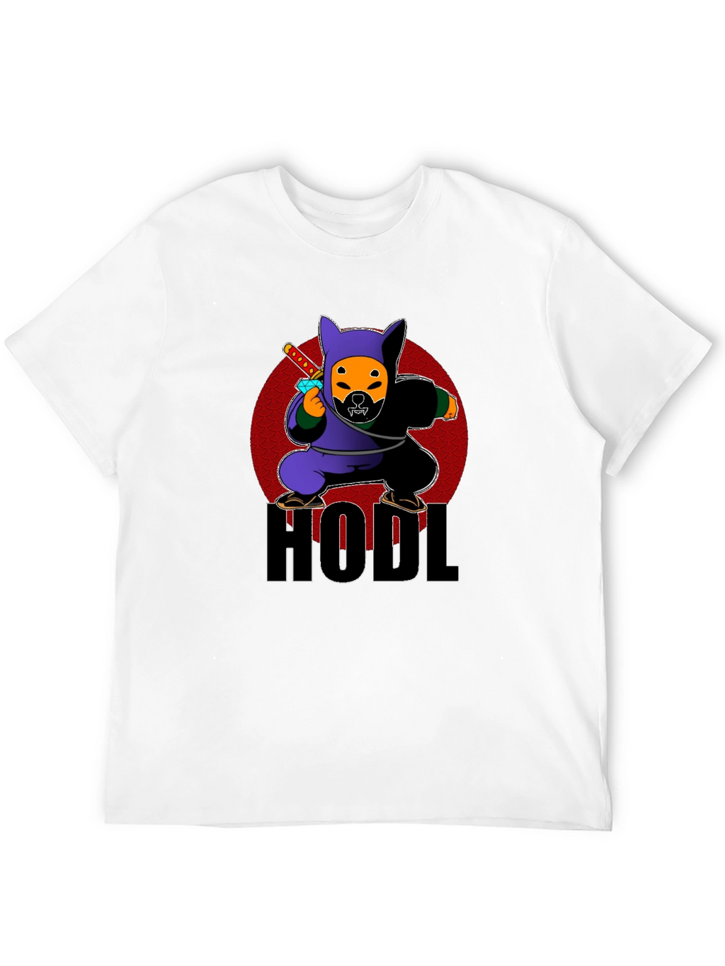 HODL Crypto Dog Ninja Graphic T-Shirt