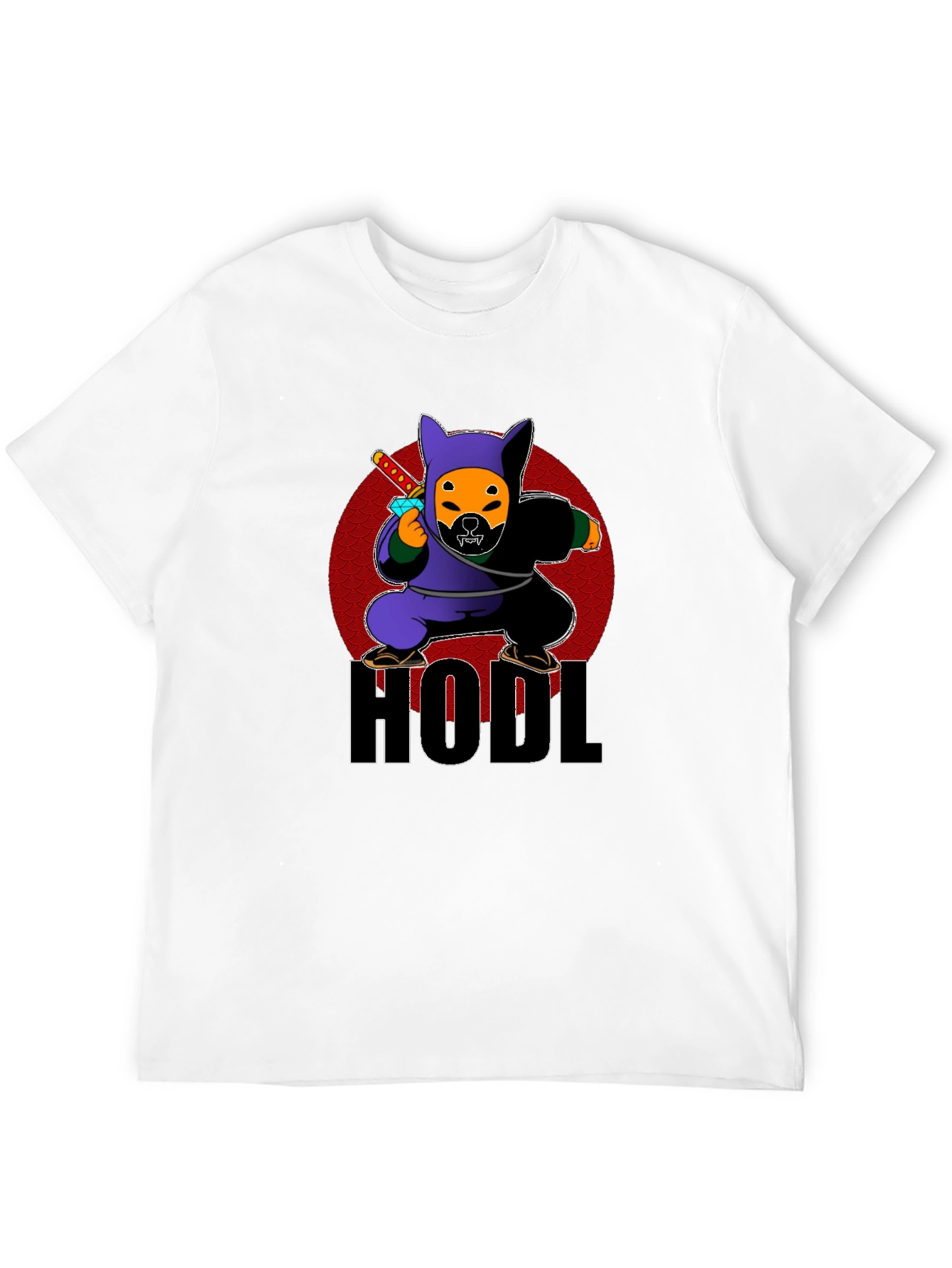 HODL Crypto Dog Ninja Graphic T-Shirt