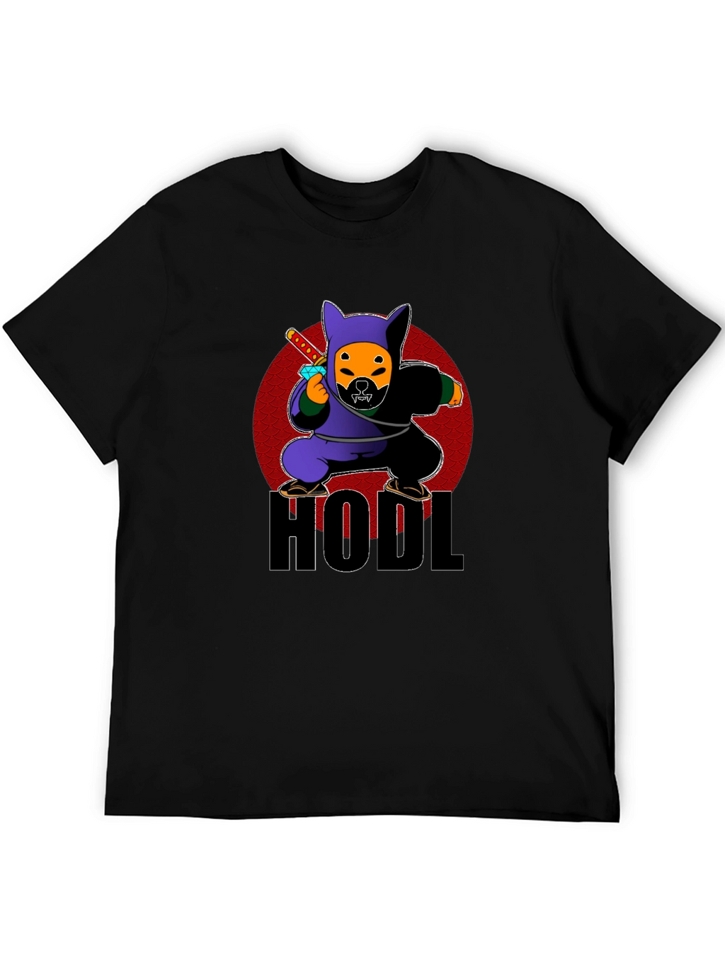 HODL Crypto Dog Ninja Graphic T-Shirt
