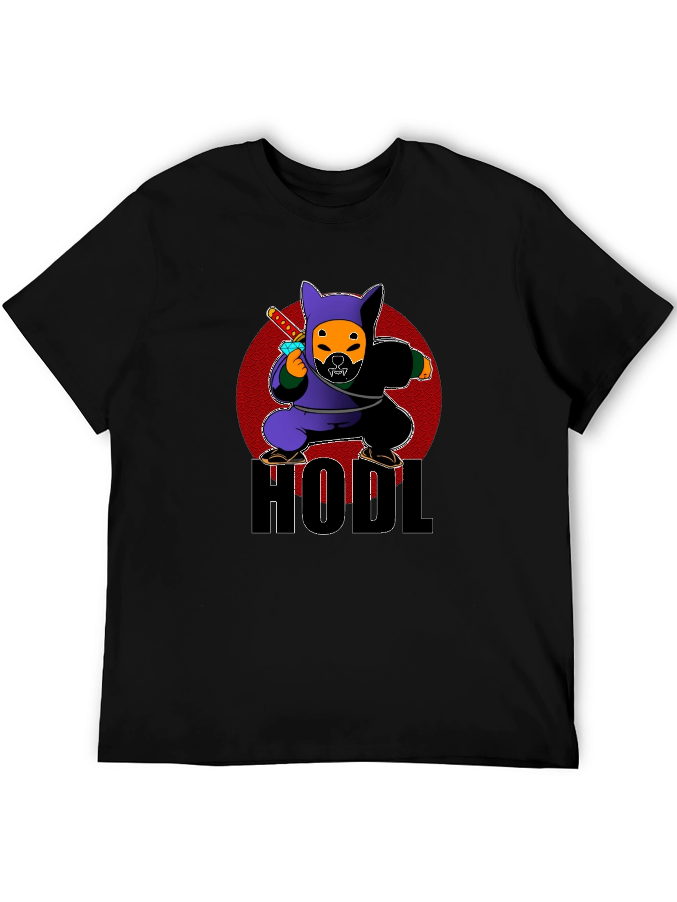 HODL Crypto Dog Ninja Graphic T-Shirt