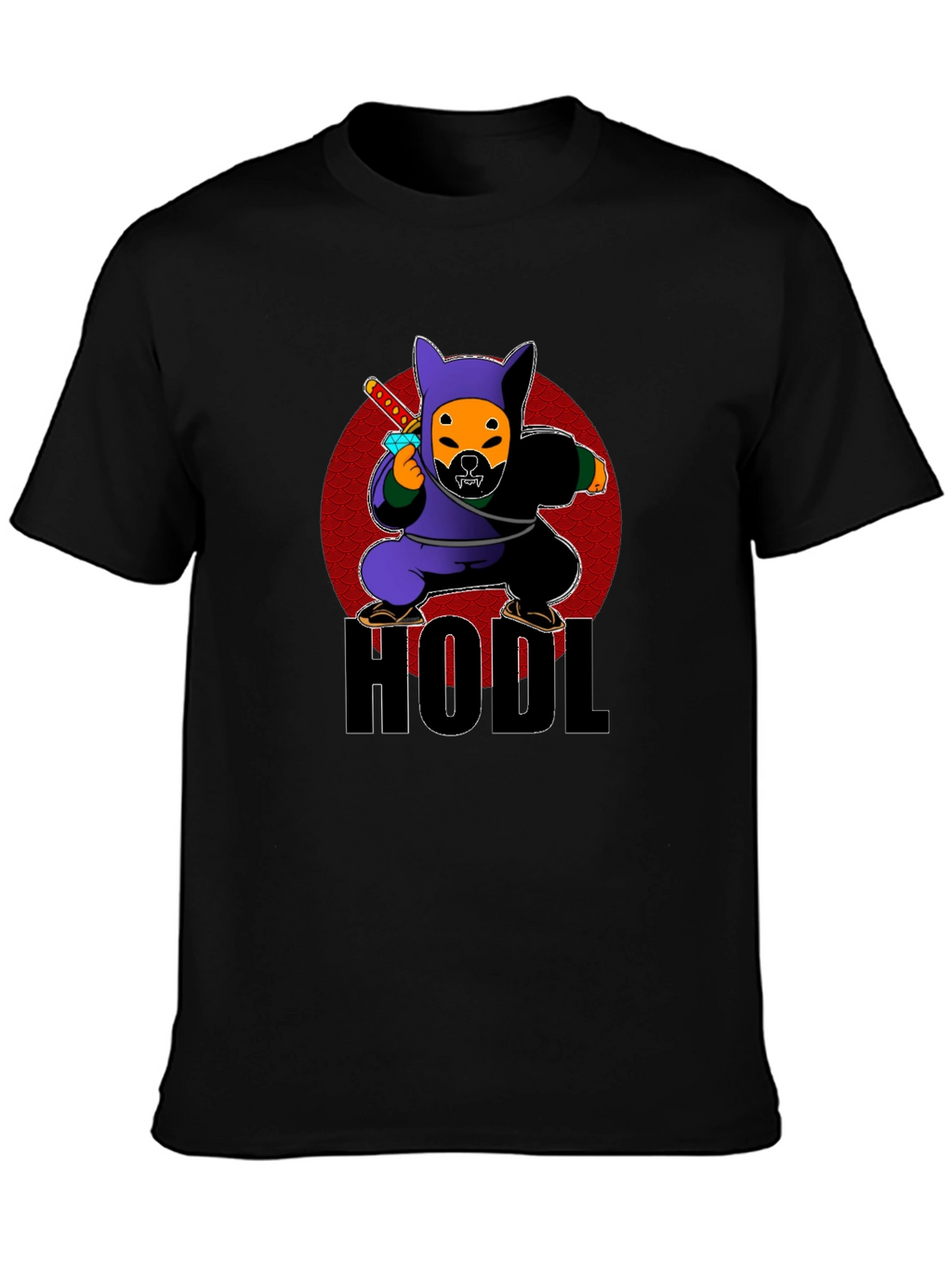 HODL Crypto Dog Ninja Graphic T-Shirt