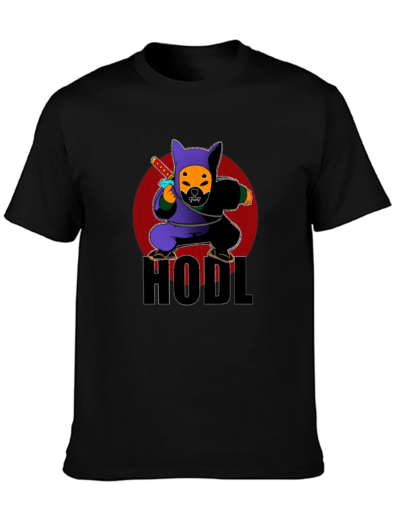 HODL Crypto Dog Ninja Graphic T-Shirt