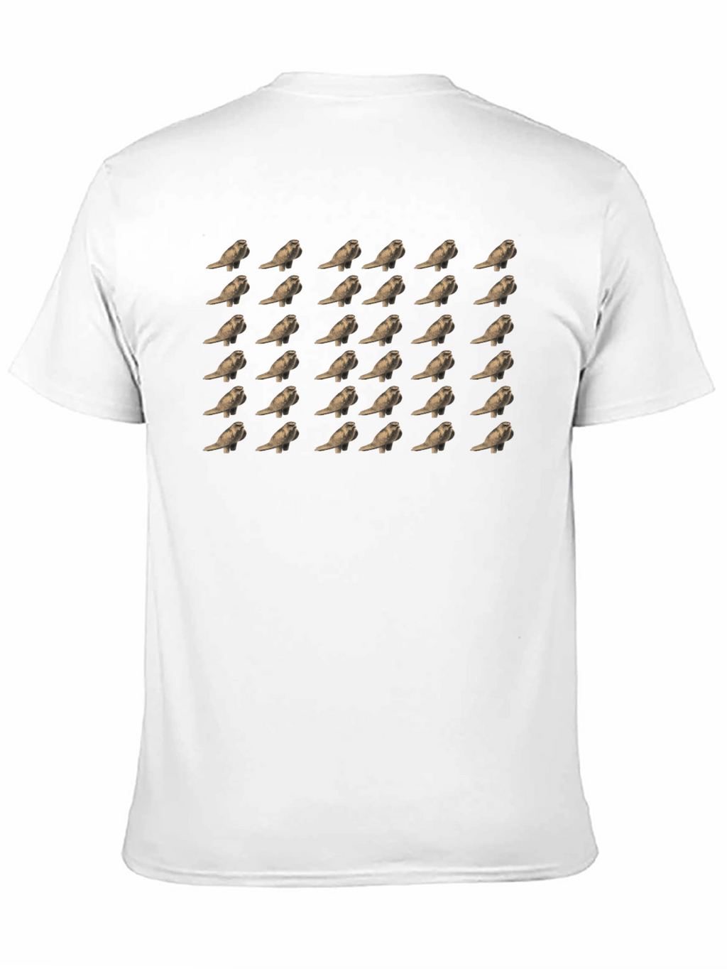 Patterned Bird Print Black T-Shirt