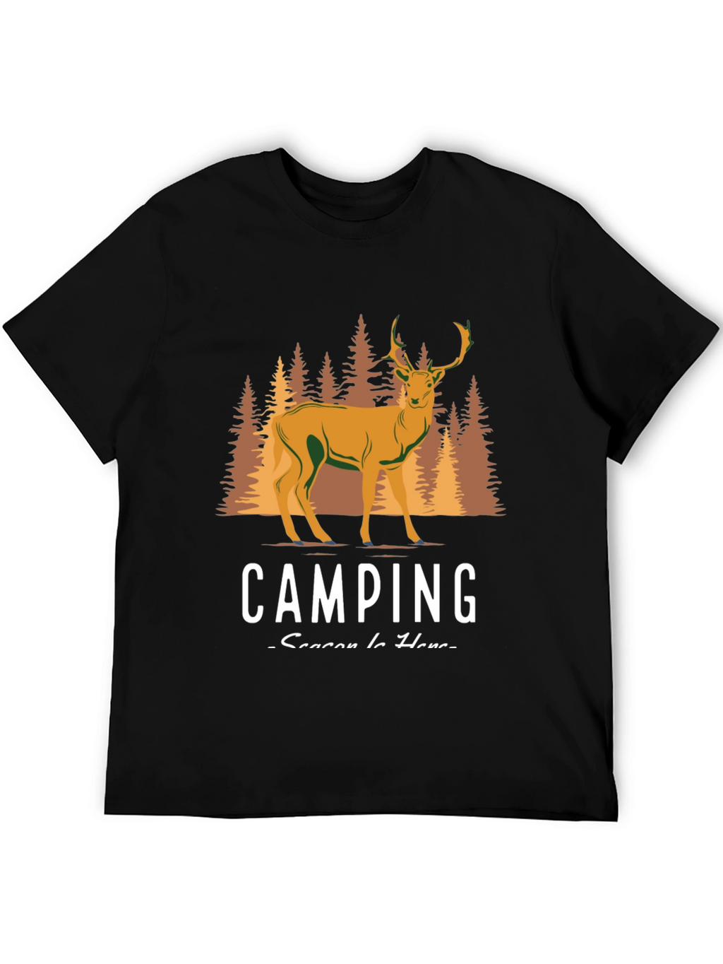 Camping Season Deer Graphic Tee