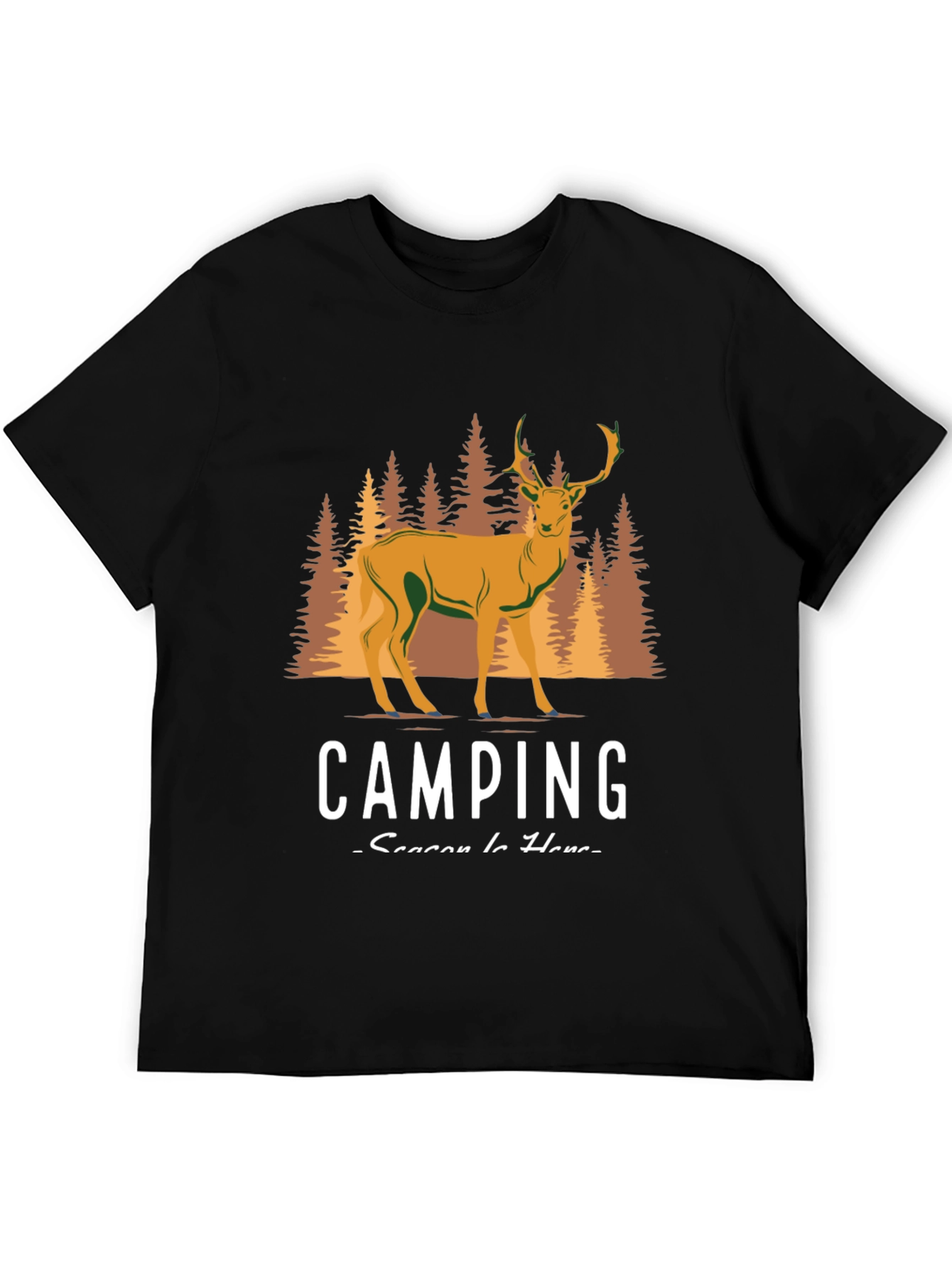 Camping Season Deer Graphic Tee