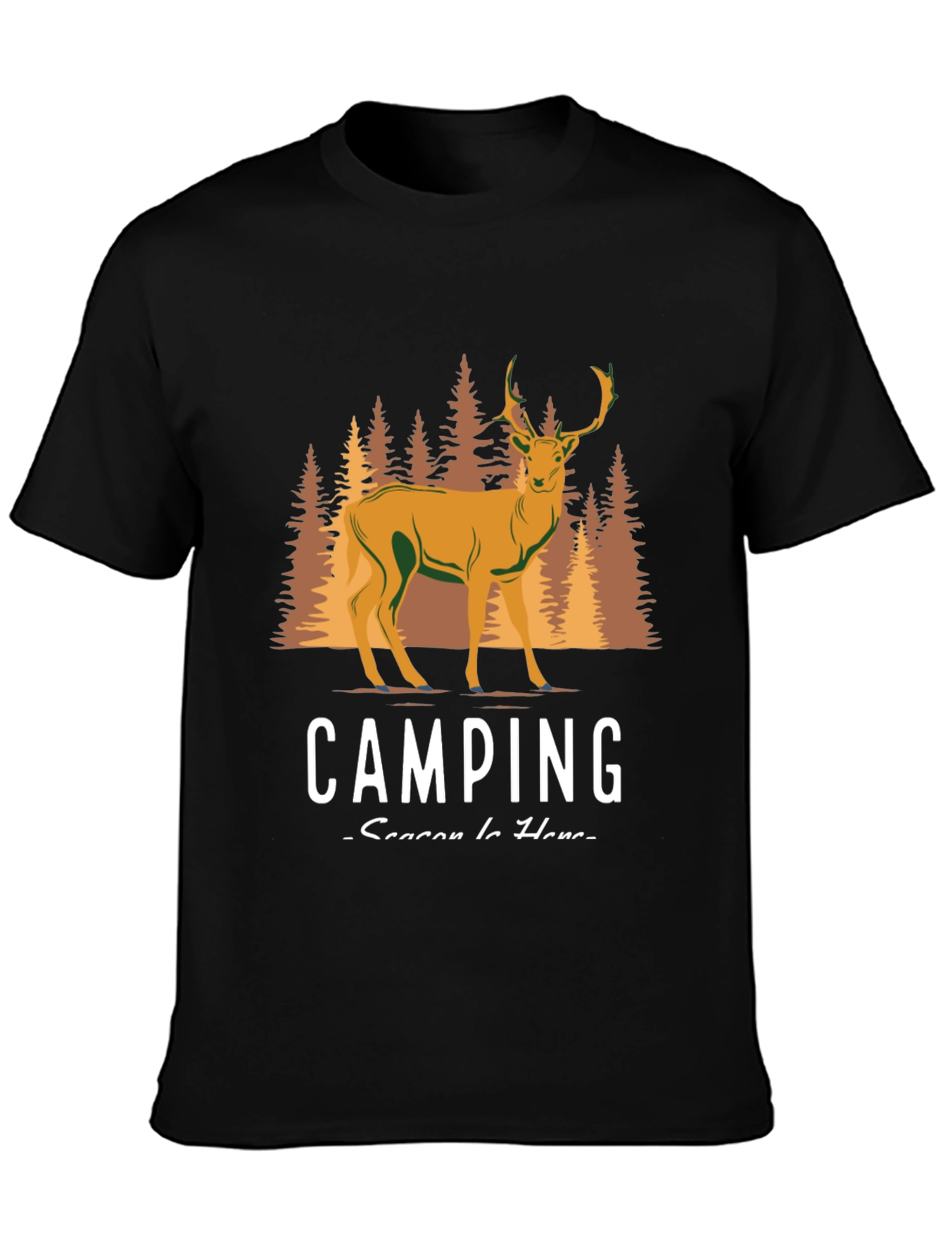 Camping Season Deer Graphic Tee