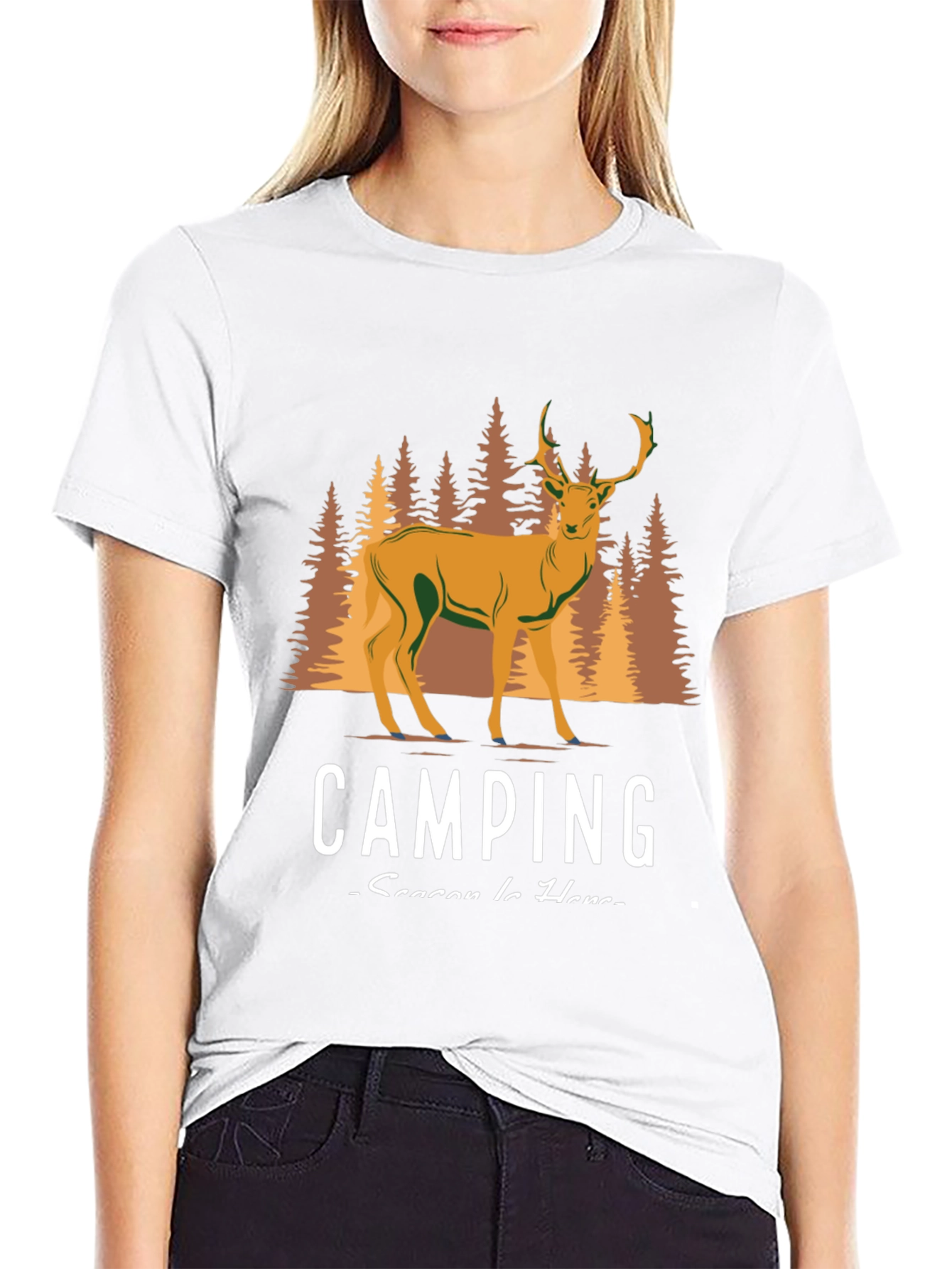Camping Season Deer Graphic Tee