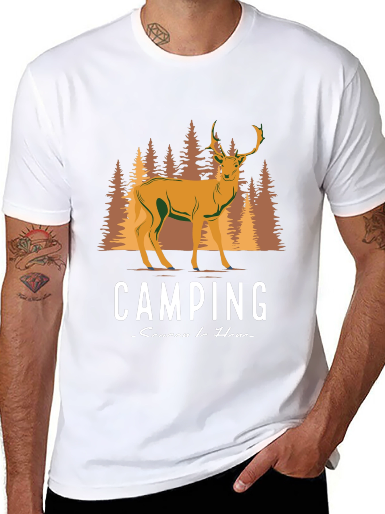 Camping Season Deer Graphic Tee