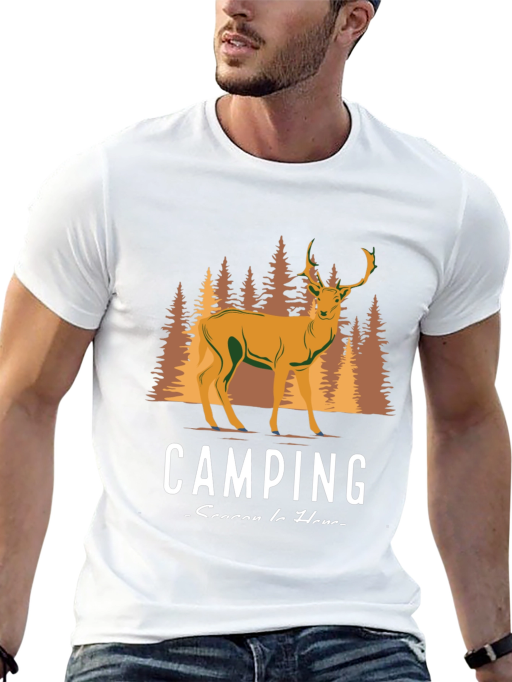 Camping Season Deer Graphic Tee
