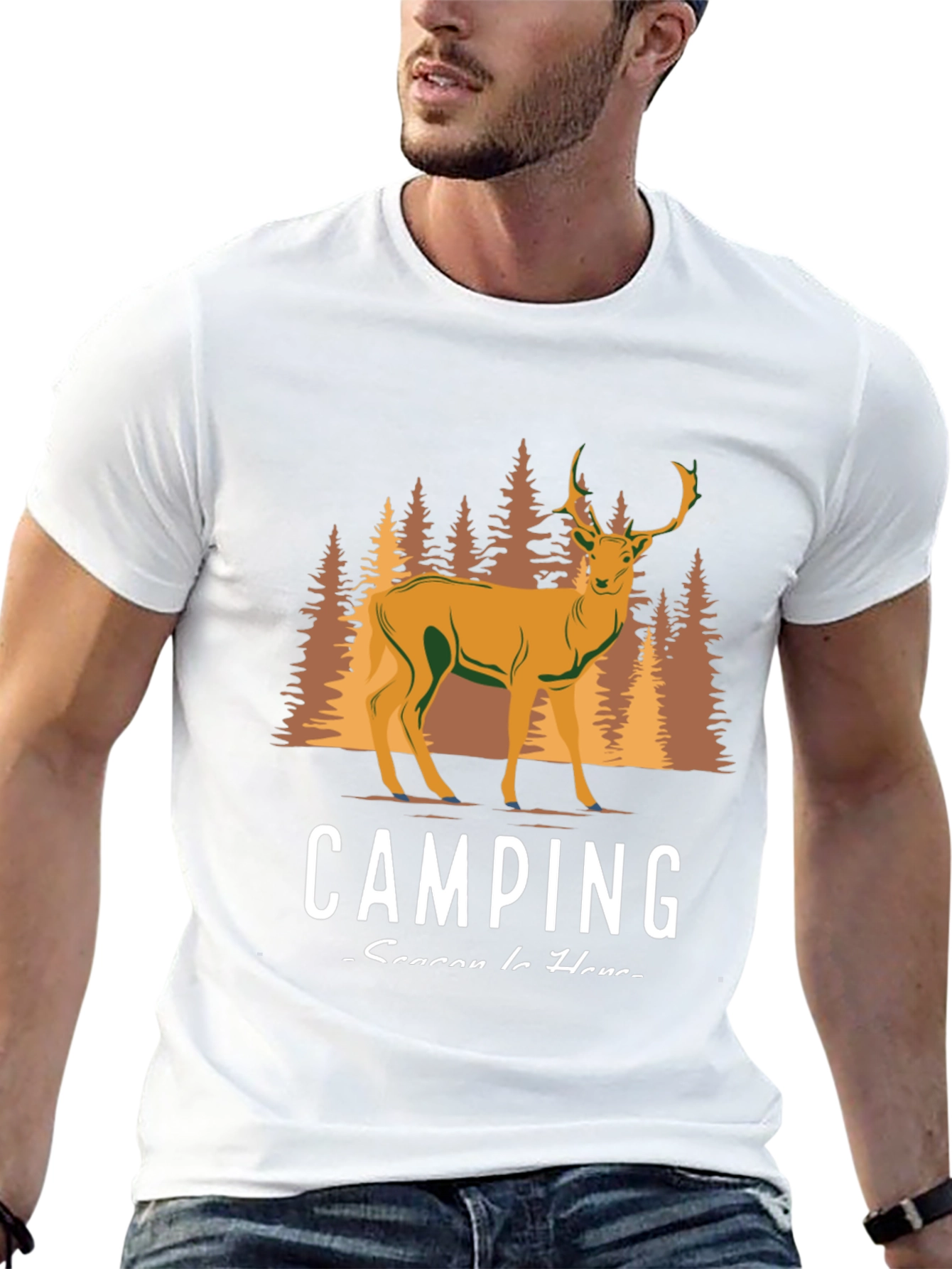 Camping Season Deer Graphic Tee