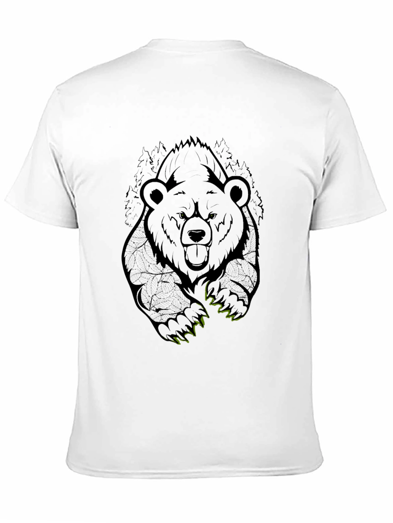 Bear Graphic Tee - Mens Black Cotton T-Shirt