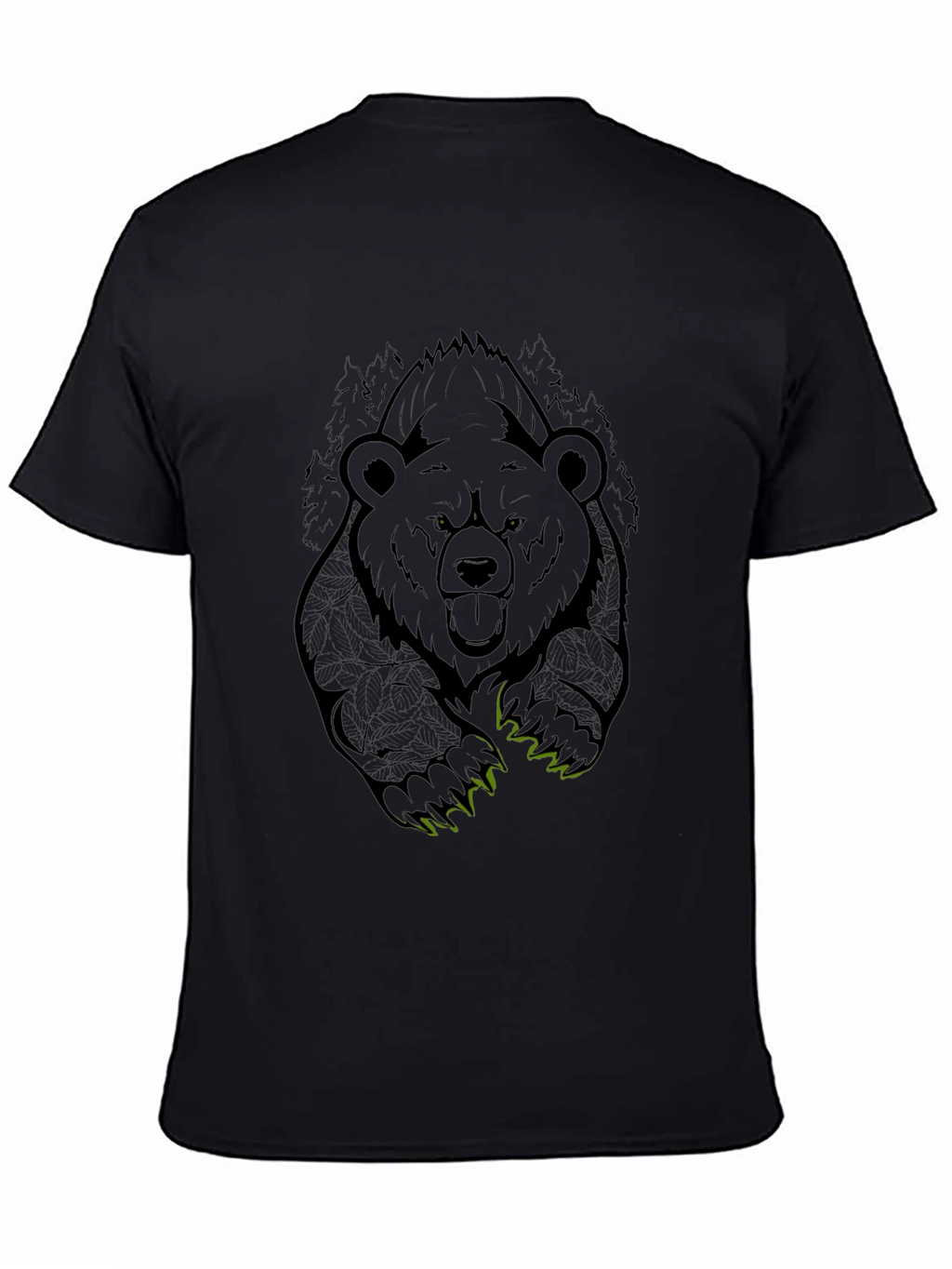 Bear Graphic Tee - Mens Black Cotton T-Shirt