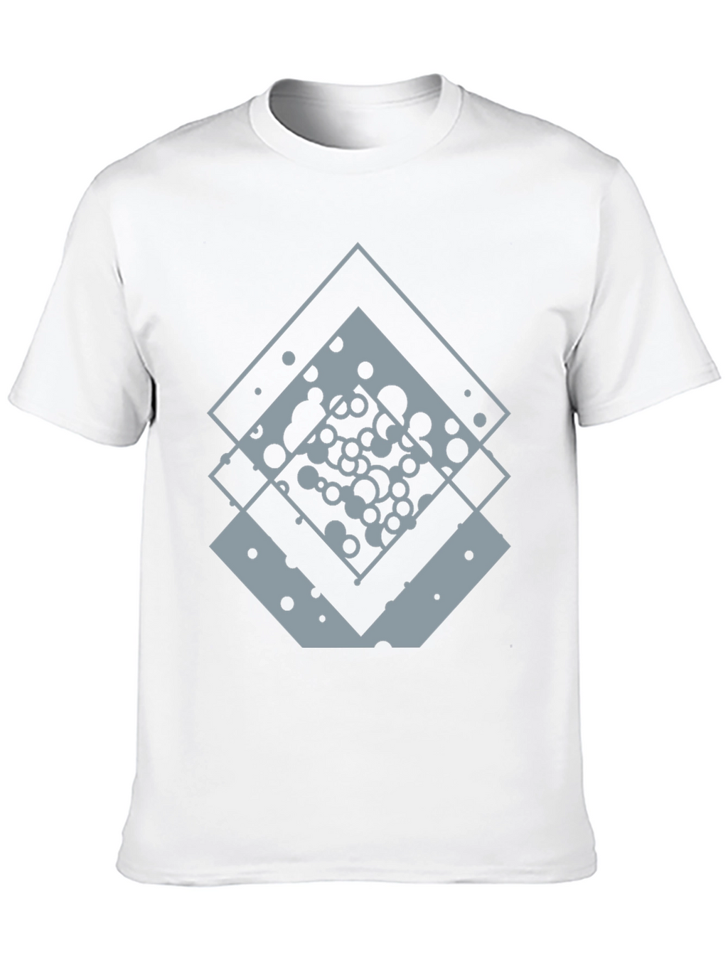 Geometric Squares Graphic Tee - Black