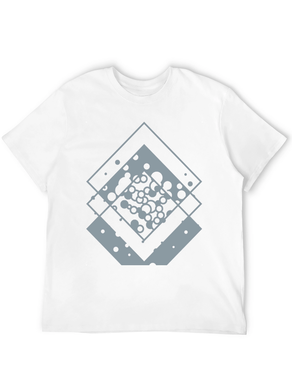Geometric Squares Graphic Tee - Black