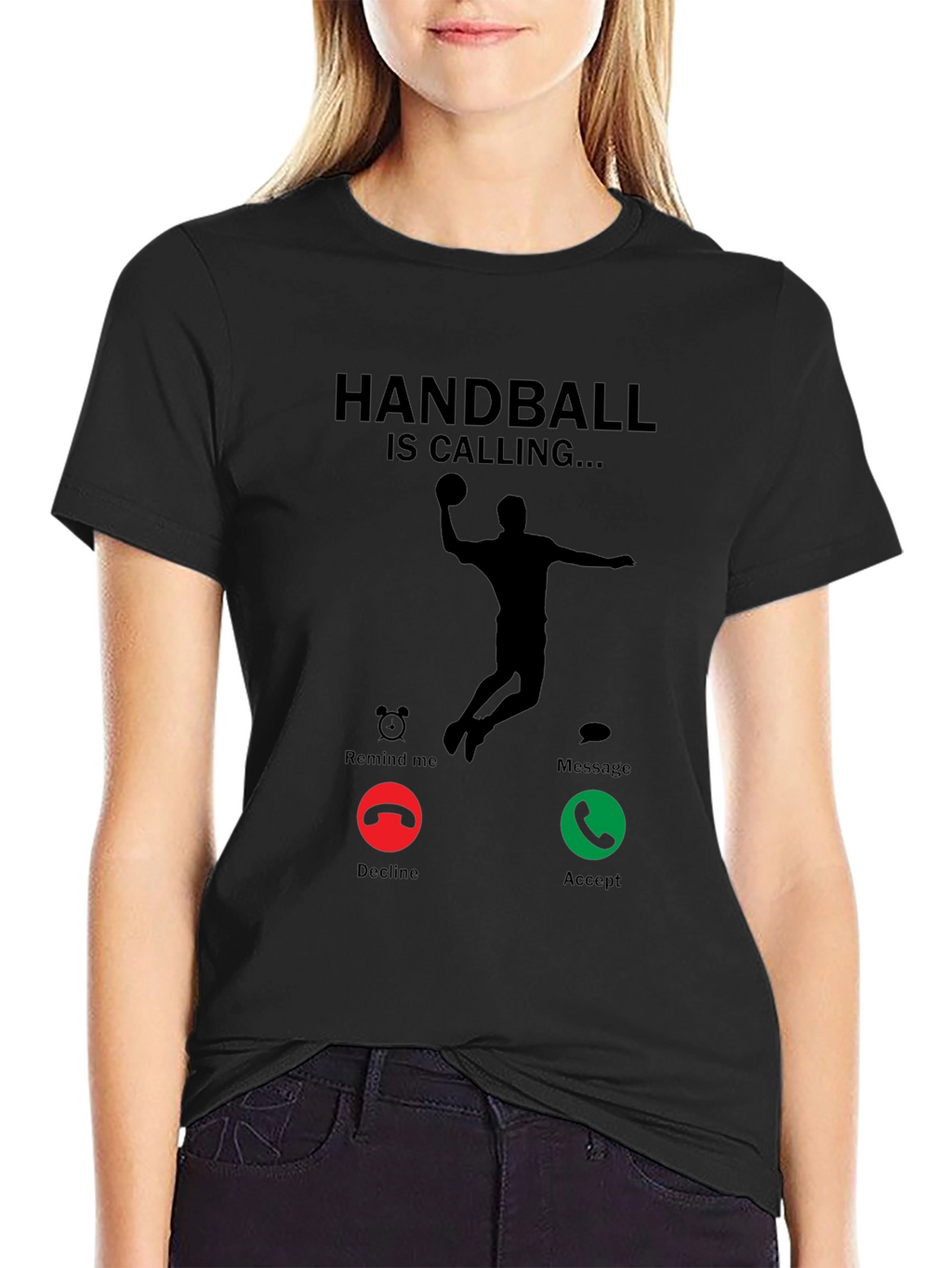 Handball is Calling Black T-Shirt