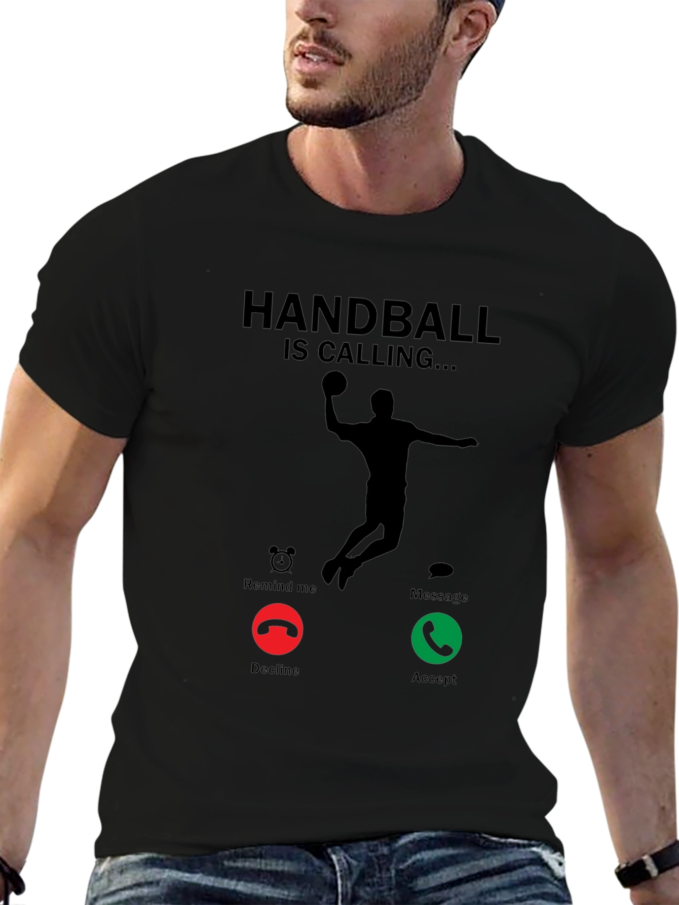 Handball is Calling Black T-Shirt