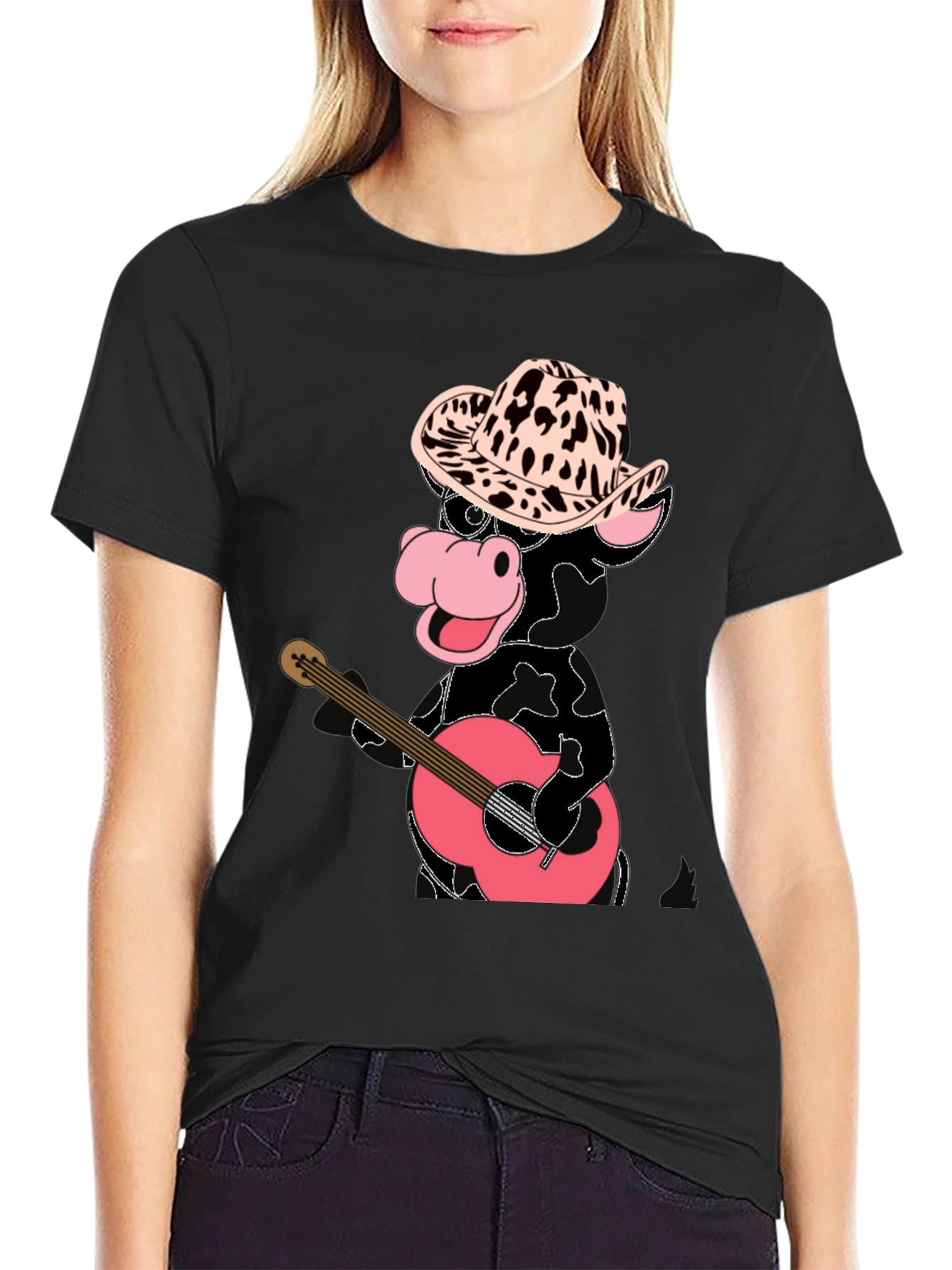 Cowboy Cow Playing Guitar T-Shirt