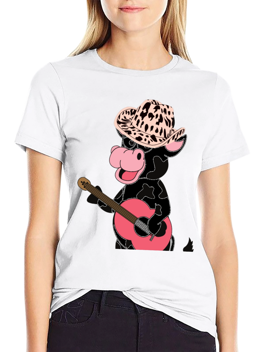 Cowboy Cow Playing Guitar T-Shirt