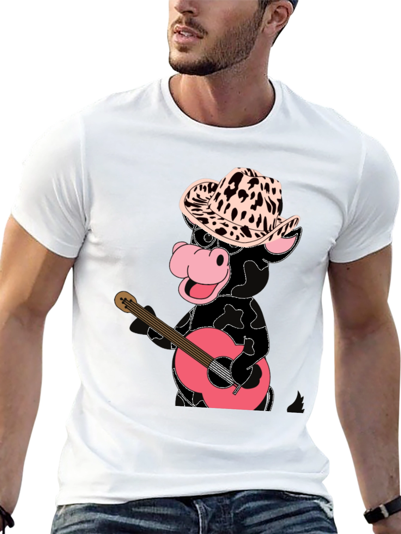 Cowboy Cow Playing Guitar T-Shirt