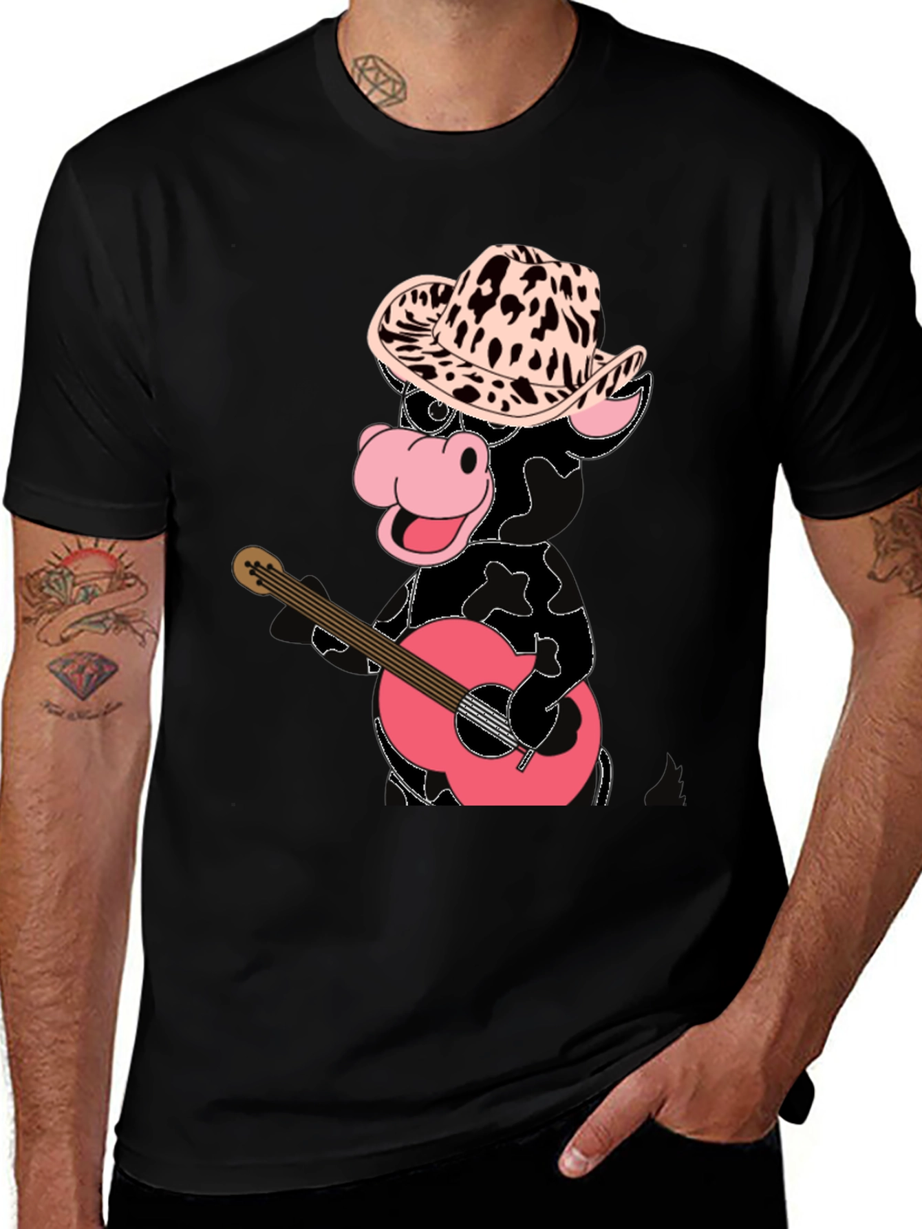 Cowboy Cow Playing Guitar T-Shirt