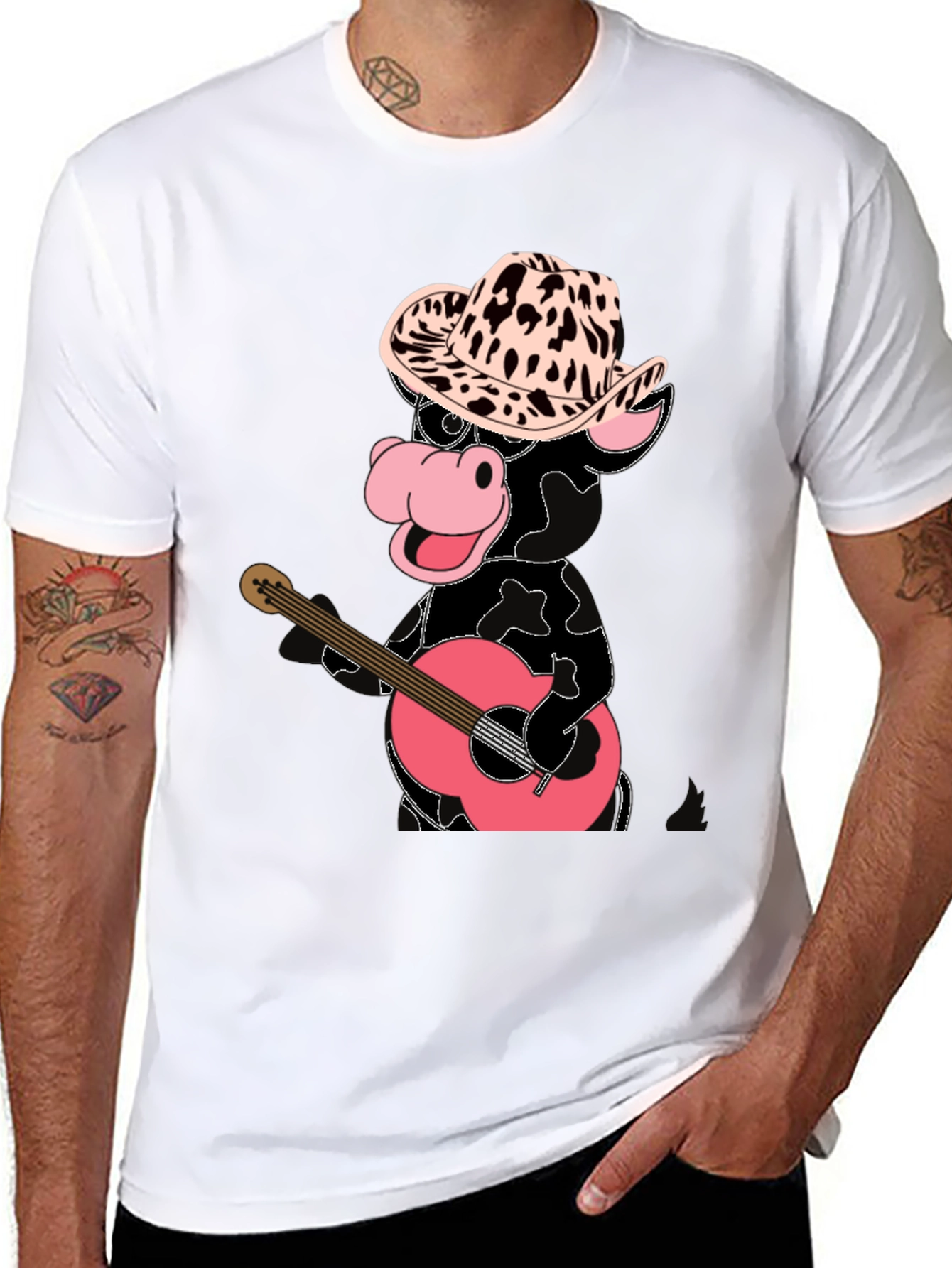 Cowboy Cow Playing Guitar T-Shirt