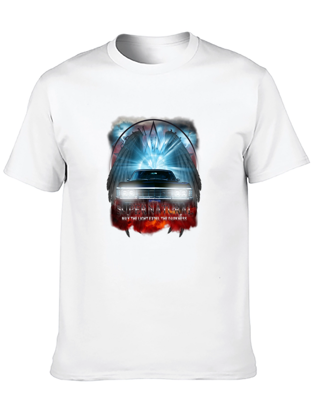 Supernatural Car T-Shirt - Light vs Darkness Graphic Tee
