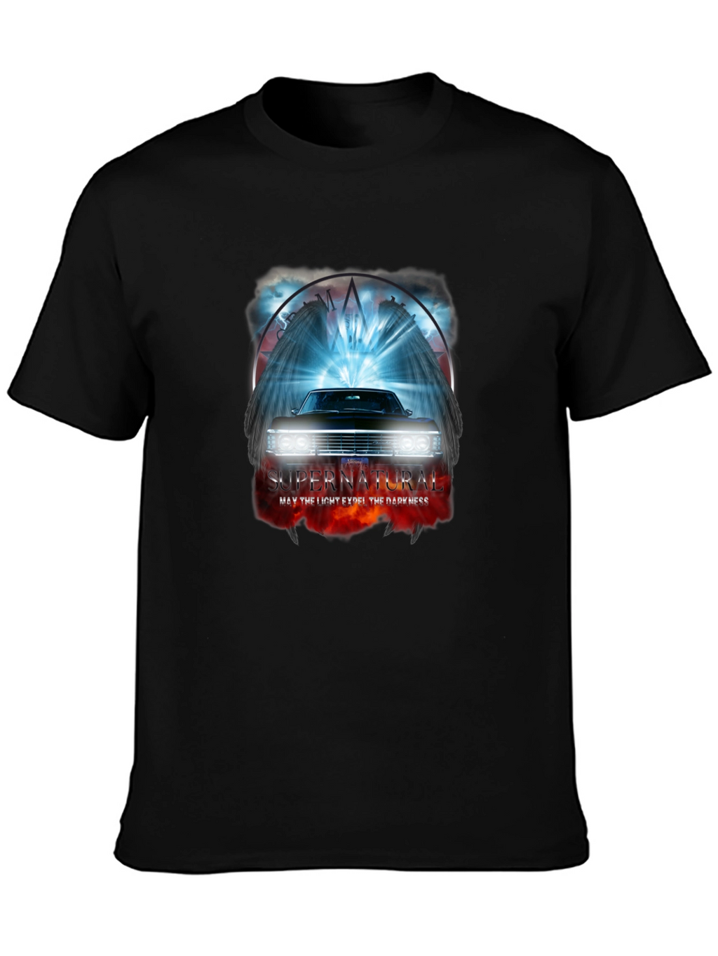 Supernatural Car T-Shirt - Light vs Darkness Graphic Tee