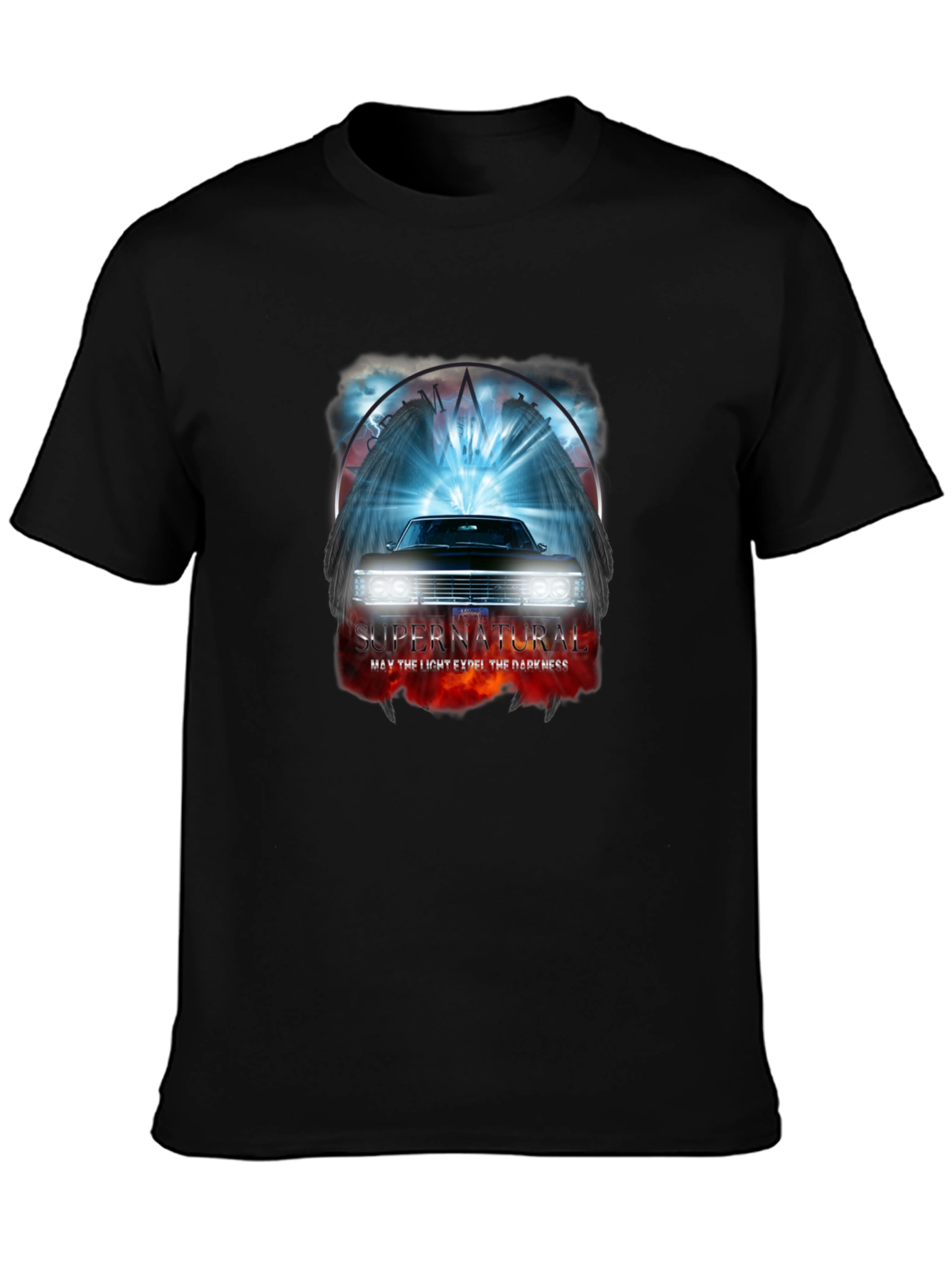 Supernatural Car T-Shirt - Light vs Darkness Graphic Tee