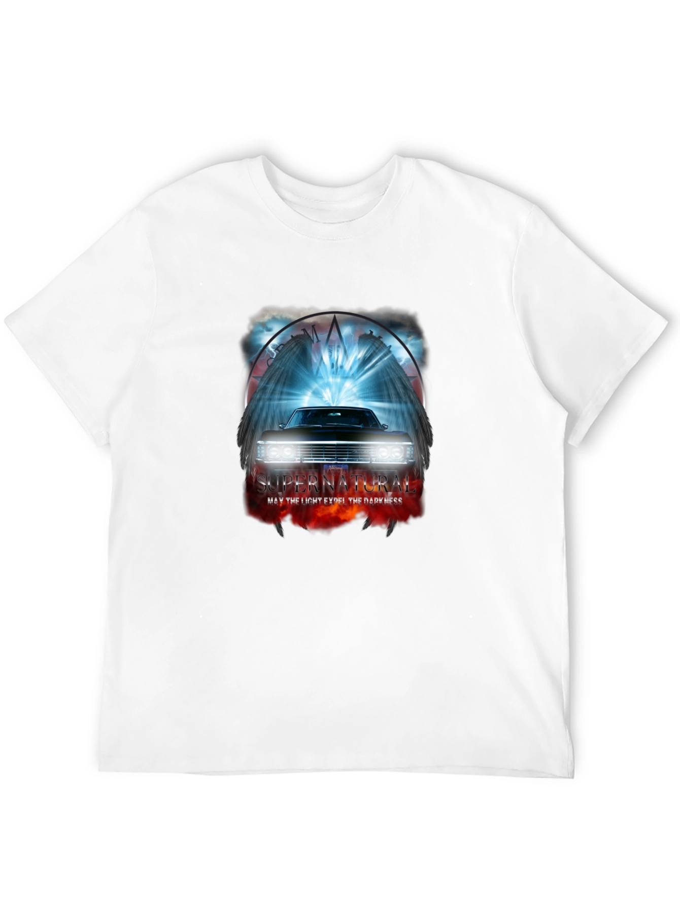 Supernatural Car T-Shirt - Light vs Darkness Graphic Tee