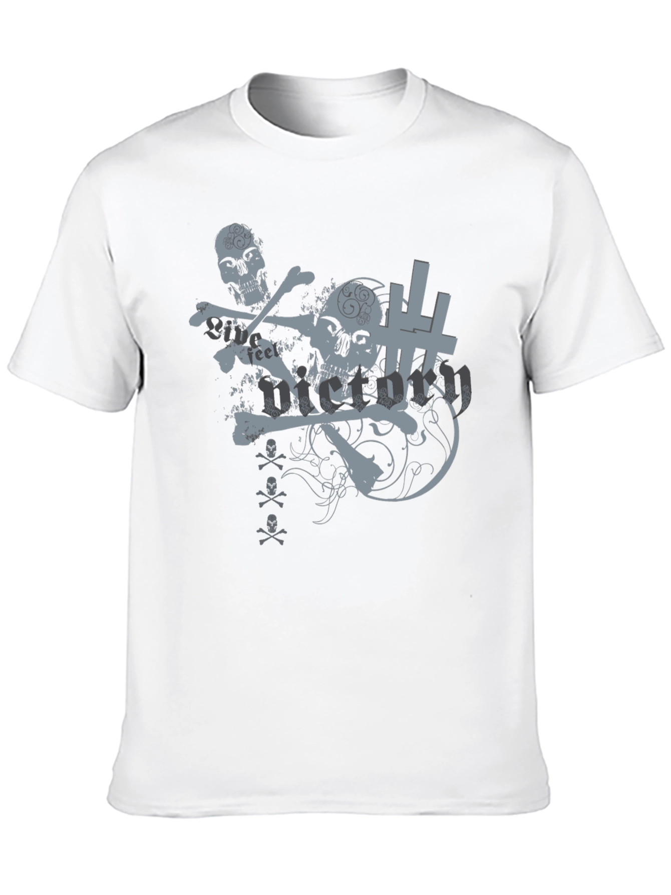 Edgy Skull Graphic Tee - Black Cotton T-Shirt