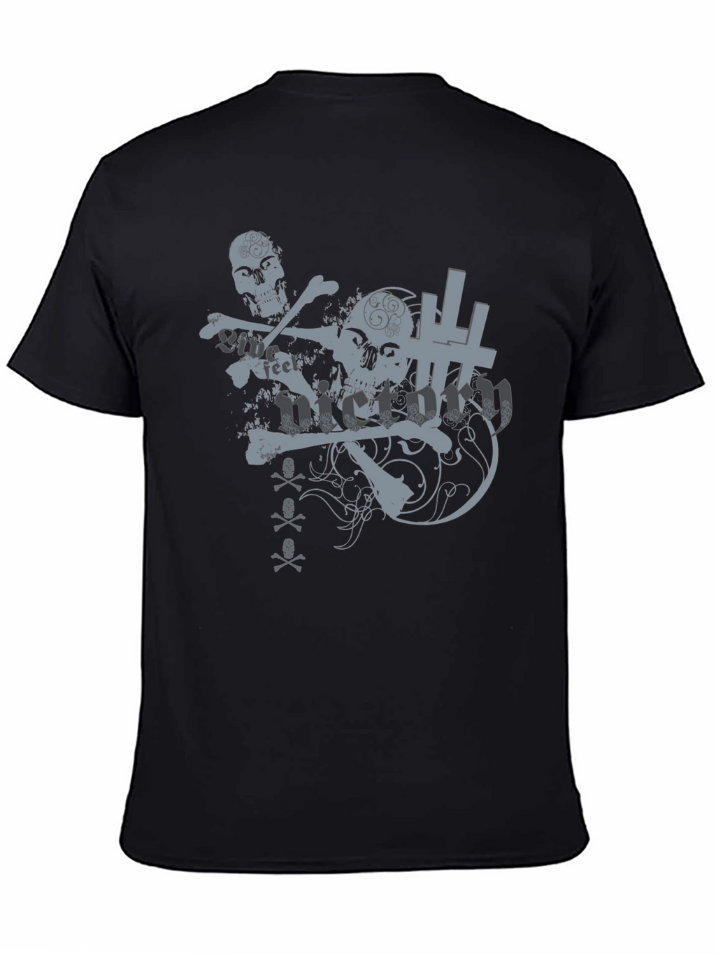 Edgy Skull Graphic Tee - Black Cotton T-Shirt